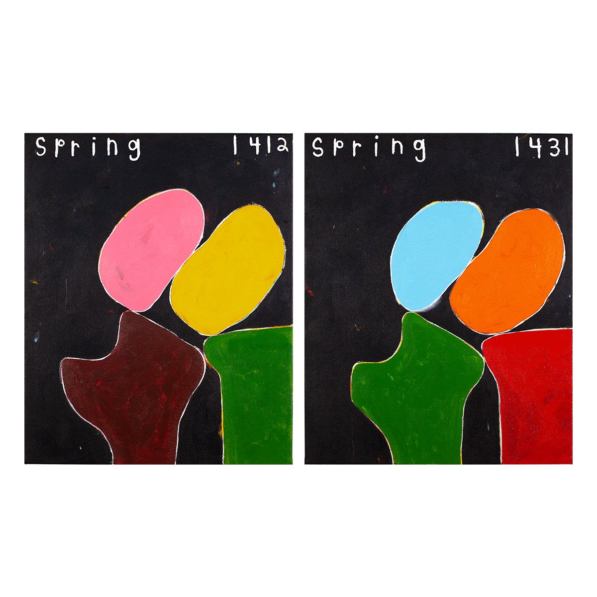  spring 1412 - 1431  20.75” x 34.5” (diptych)  acrylic on canvas  2022 