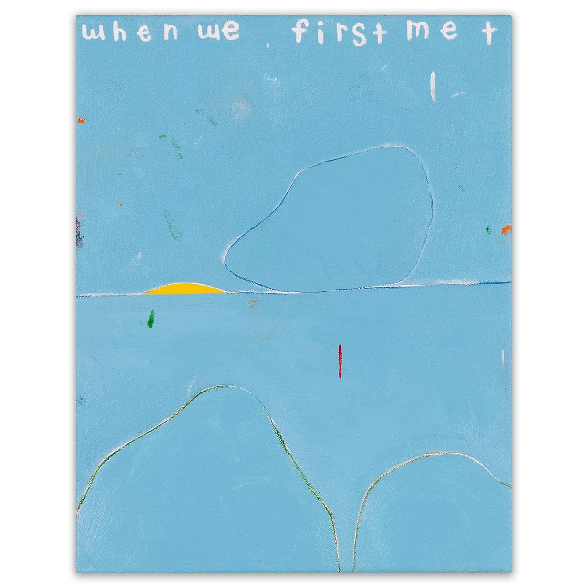  when we first met  14” x 11”  acrylic and gel medium on raw canvas  2022 