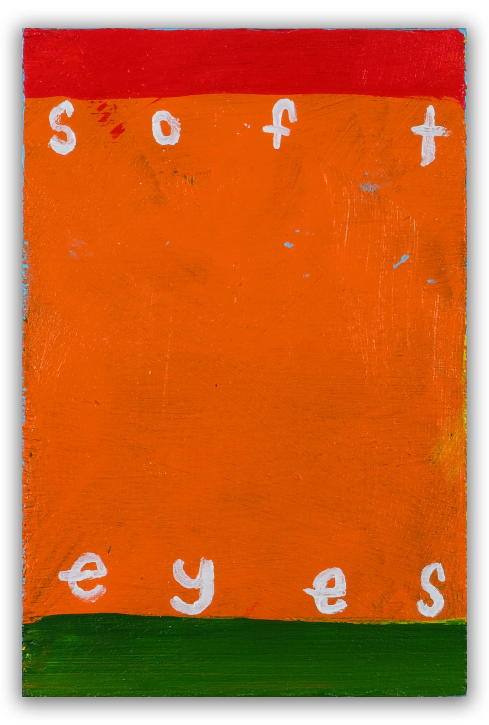  soft eyes  5.35” x 3.5” x 1.25”  acrylic on wood  2023 