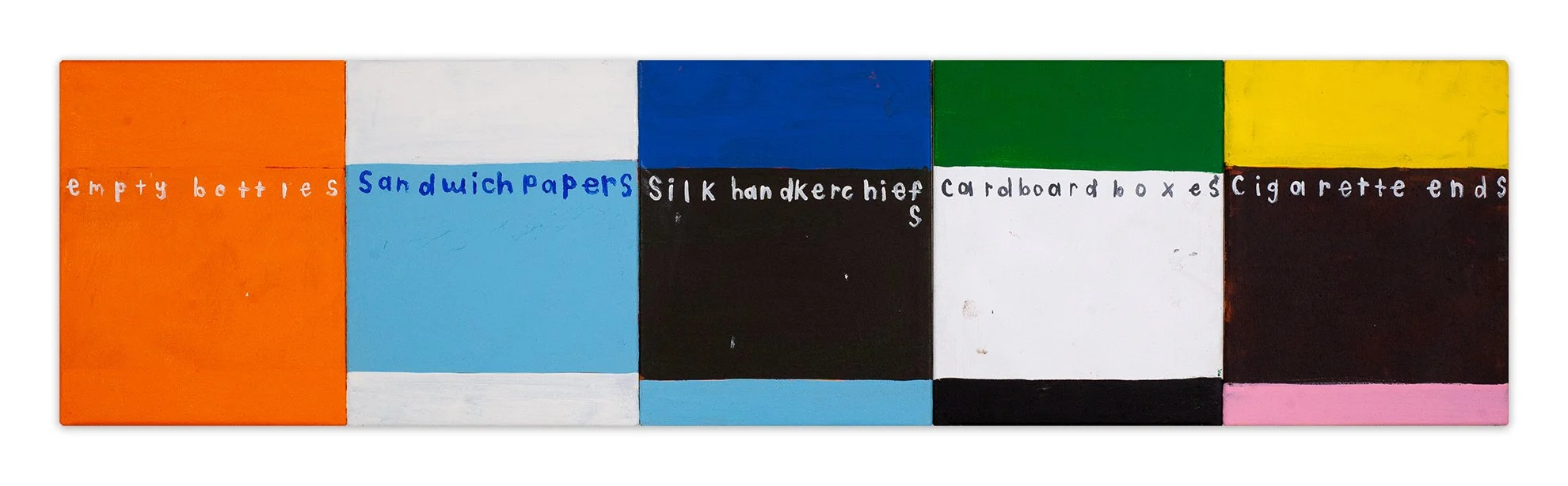  the fire sermon  10” x 40”  acrylic on 5 canvas panels  2024 