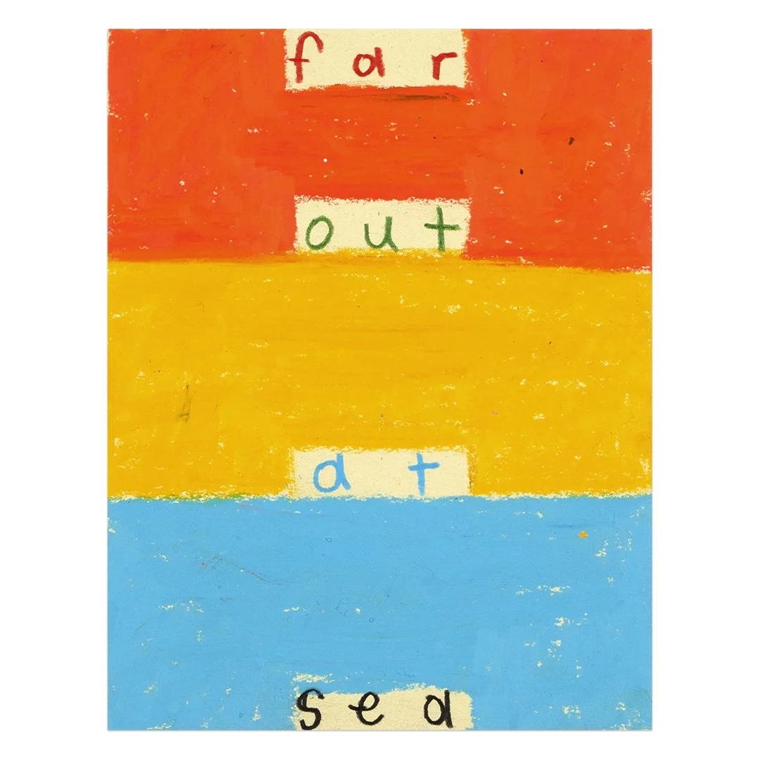  far out at sea 2  5.5” x 4.25”  pencil and wax pastel on paper  2022 