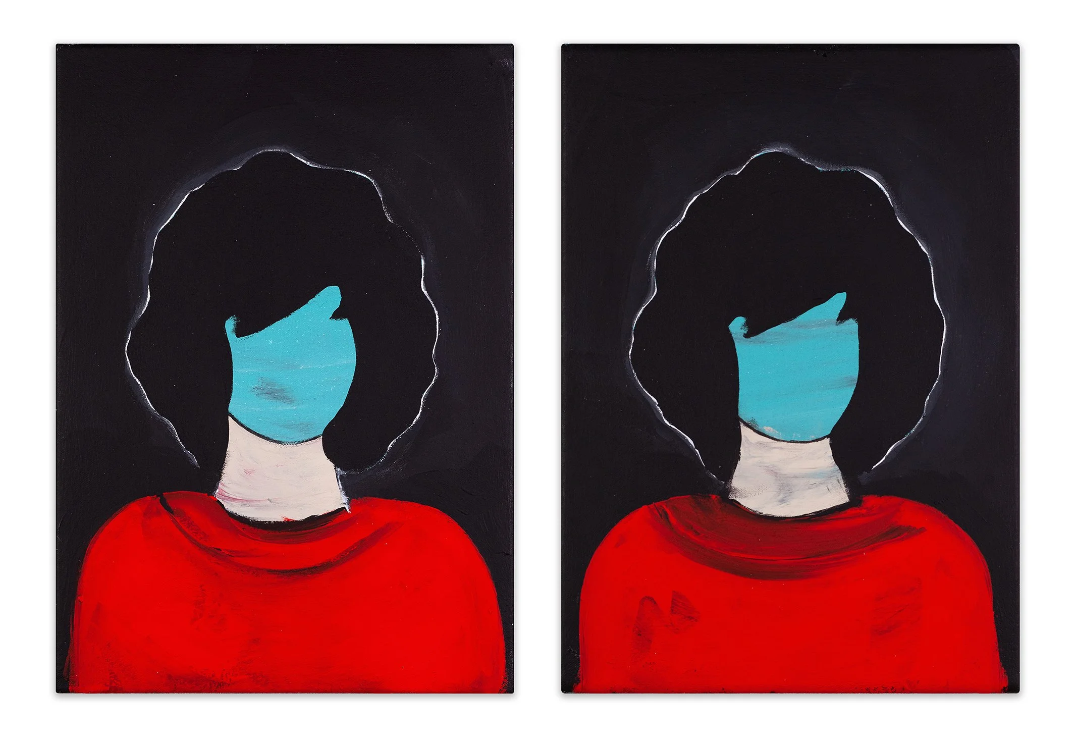  Jacqueline Onassis 9 &amp; 10 (diptych)  14” x 21.25”  acrylic on canvas  2025 
