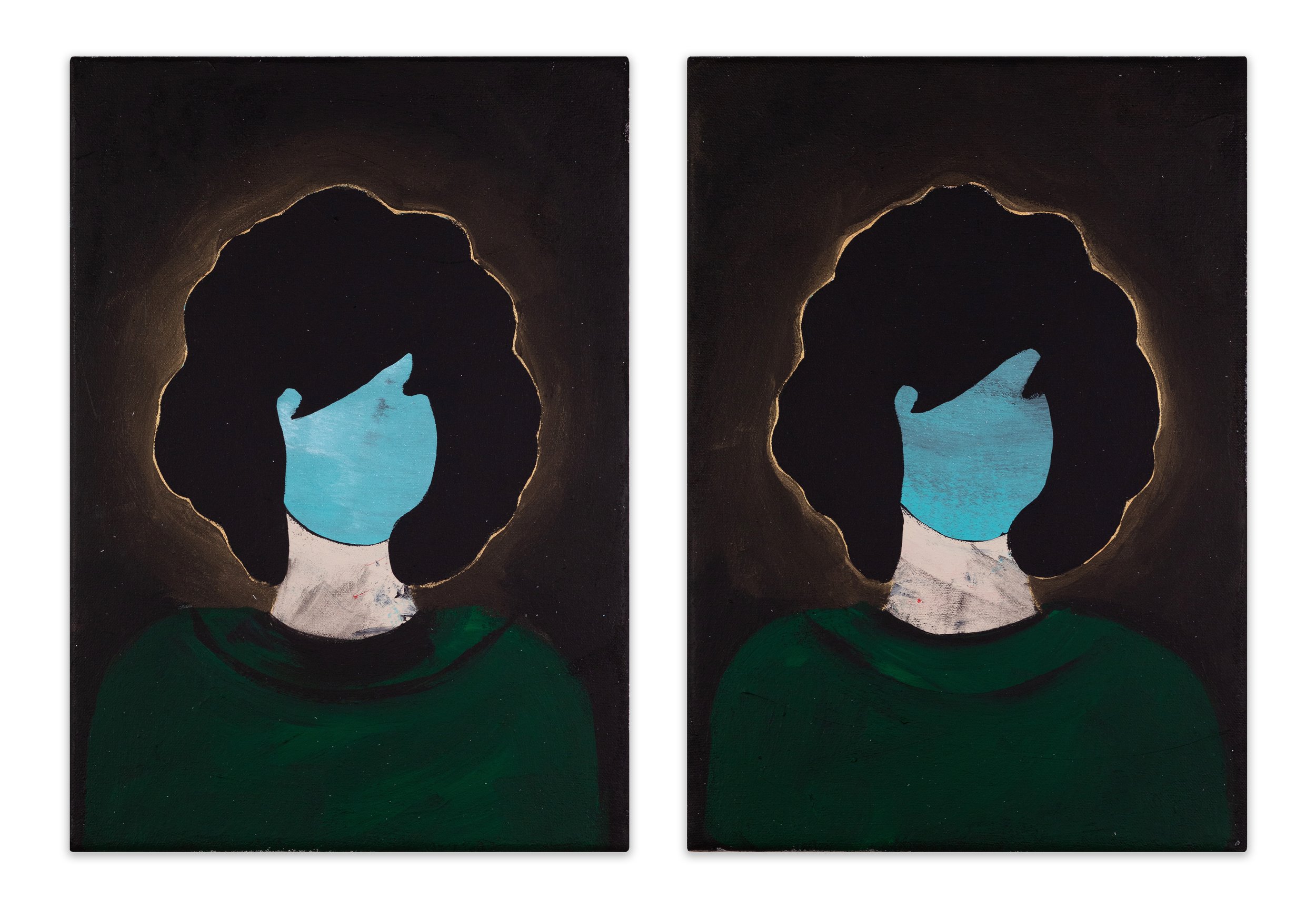  Jacqueline Onassis 11 &amp; 12 (diptych)  14” x 21.25”  acrylic on canvas  2025 