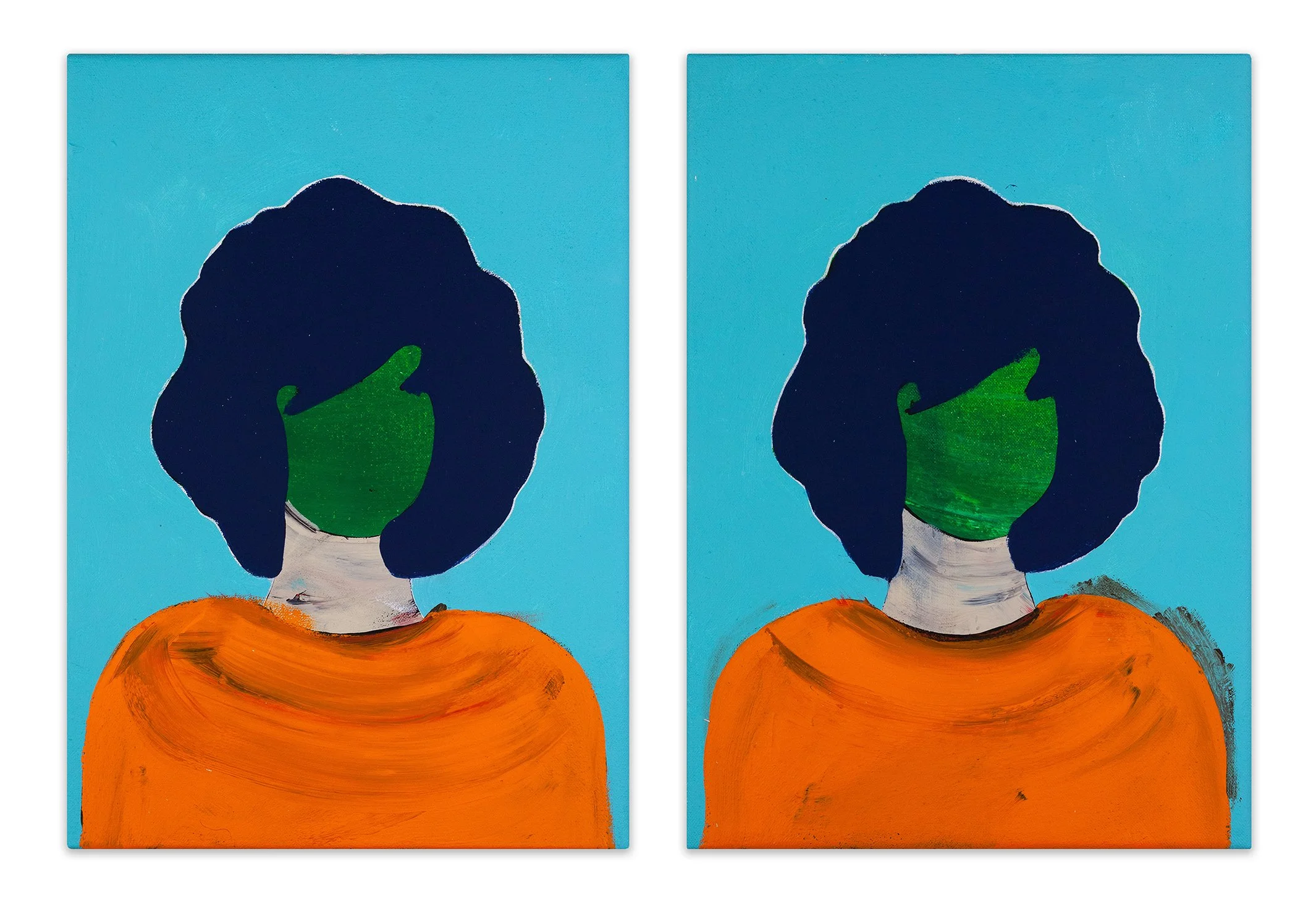  Jacqueline Onassis 13 &amp; 14 (diptych)  14” x 21.25”  acrylic on canvas  2025 