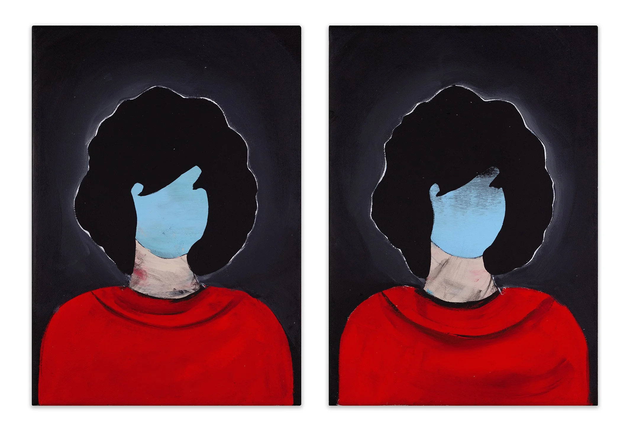  Jacqueline Onassis 15 &amp; 16 (diptych)  14” x 21.25”  acrylic on canvas  2025 