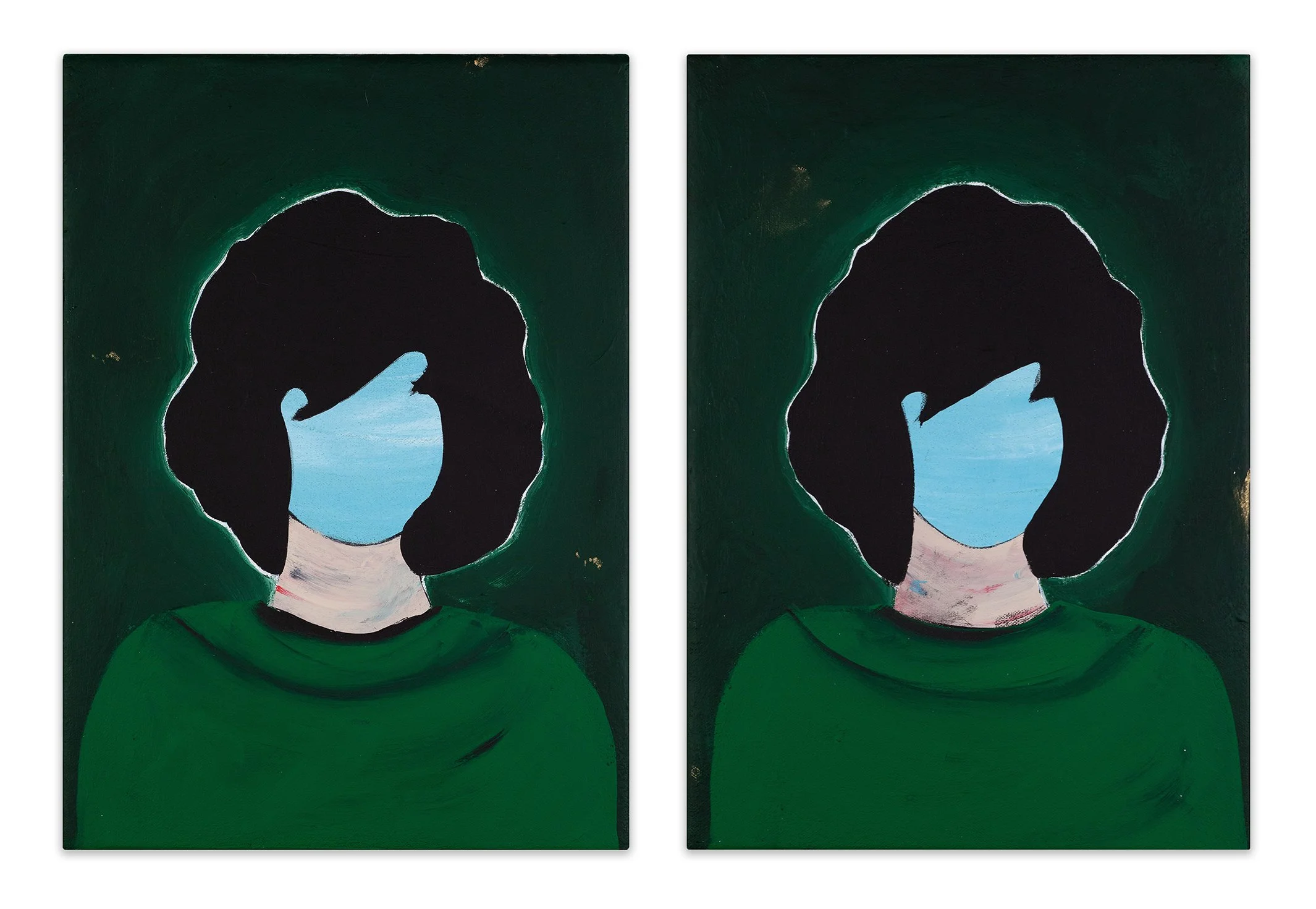  Jacqueline Onassis 17 &amp; 18 (diptych)  14” x 21.25”  acrylic on canvas  2025 