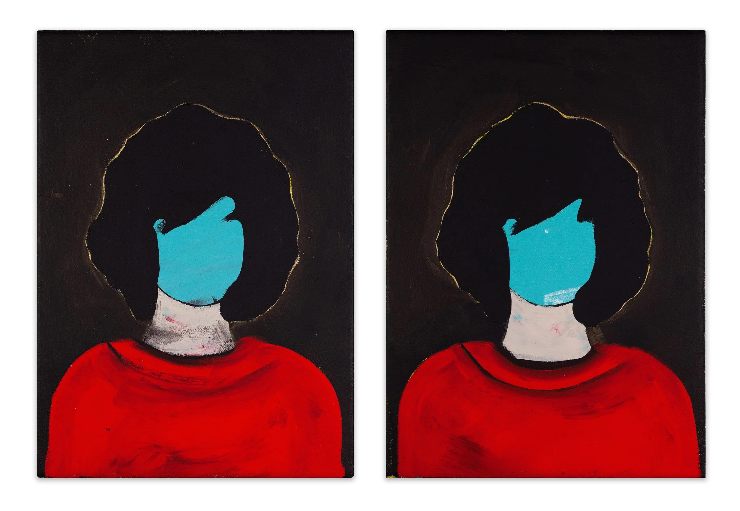  Jacqueline Onassis 19 &amp; 20 (diptych)  14” x 21.25”  acrylic on canvas  2025 