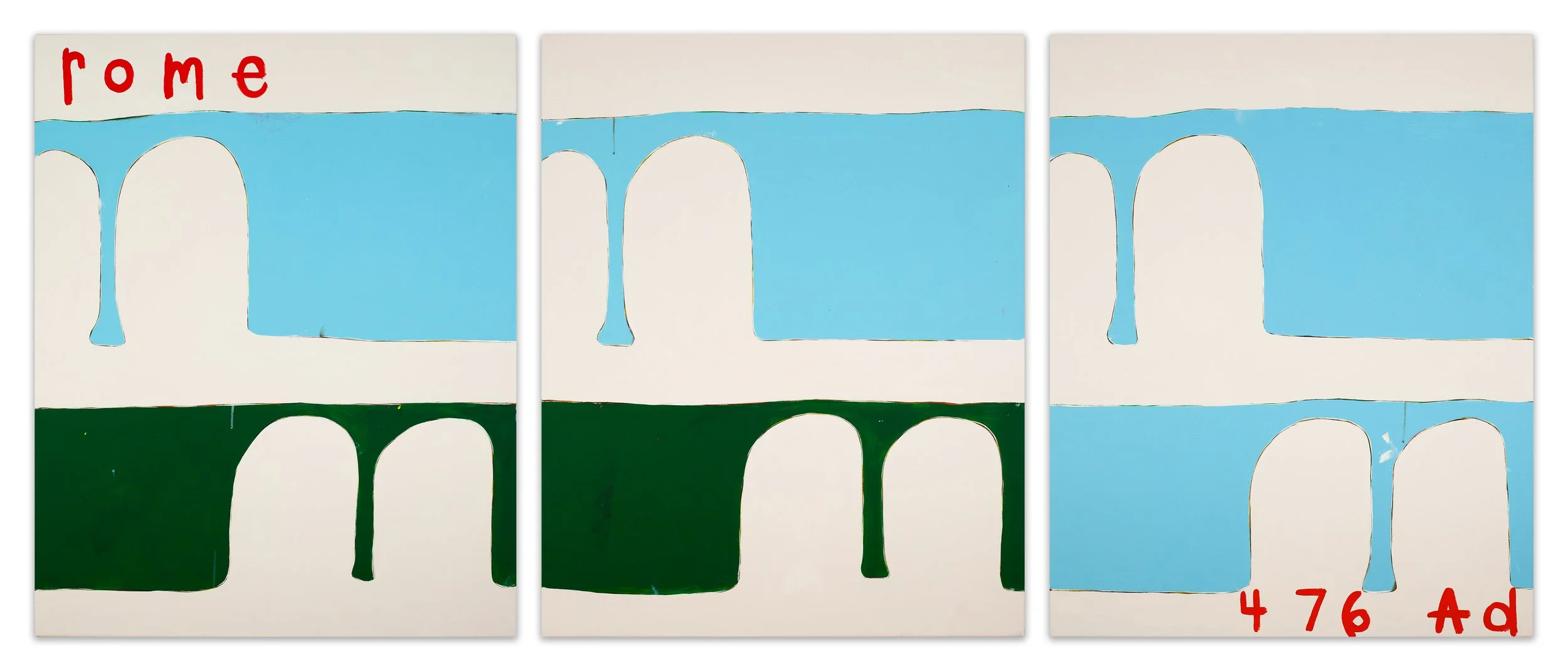  rome 476  50” x 124” (3 panels 2” space between)  acrylic on canvas  2025 