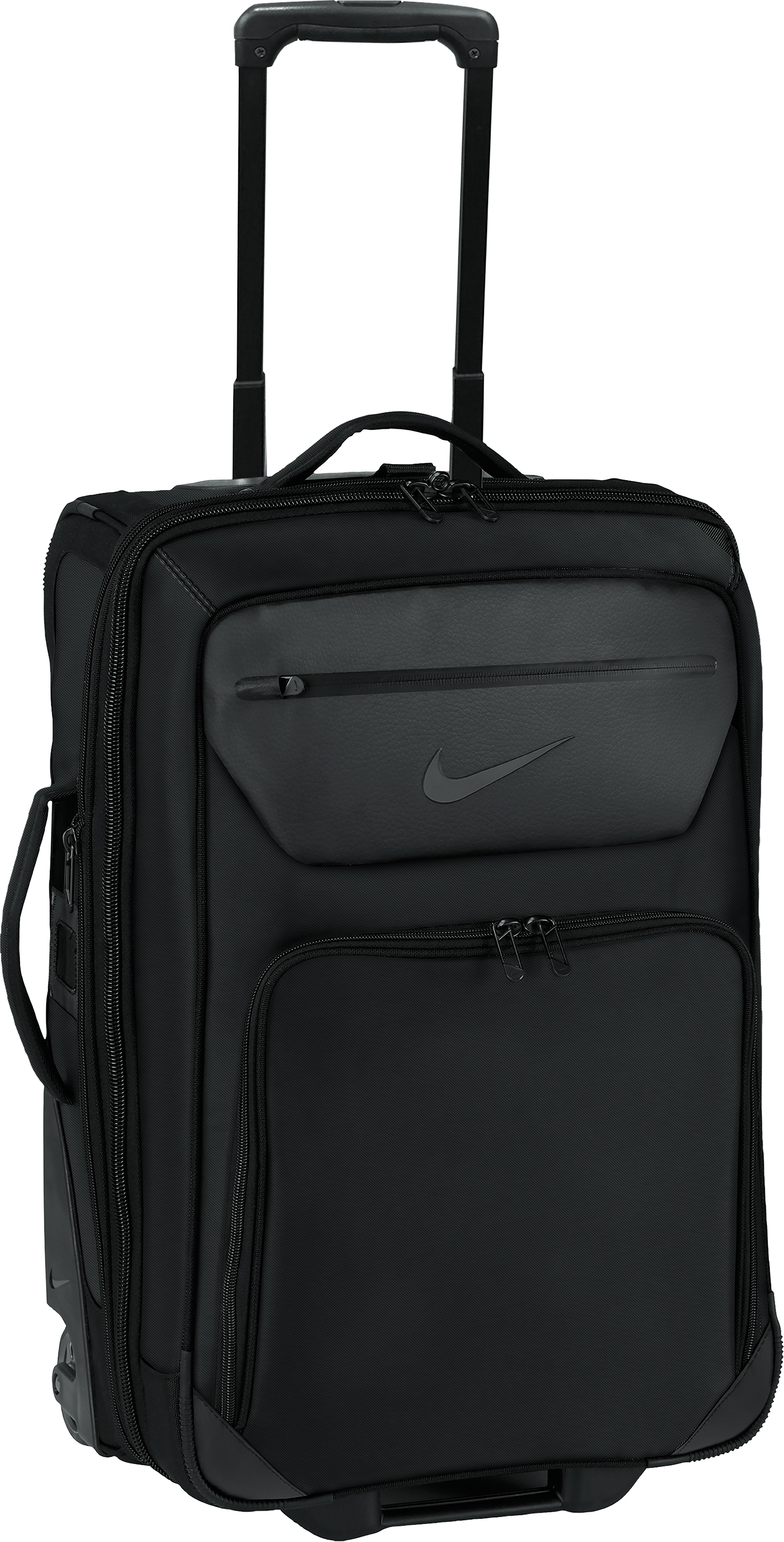 black nike bag with white tick