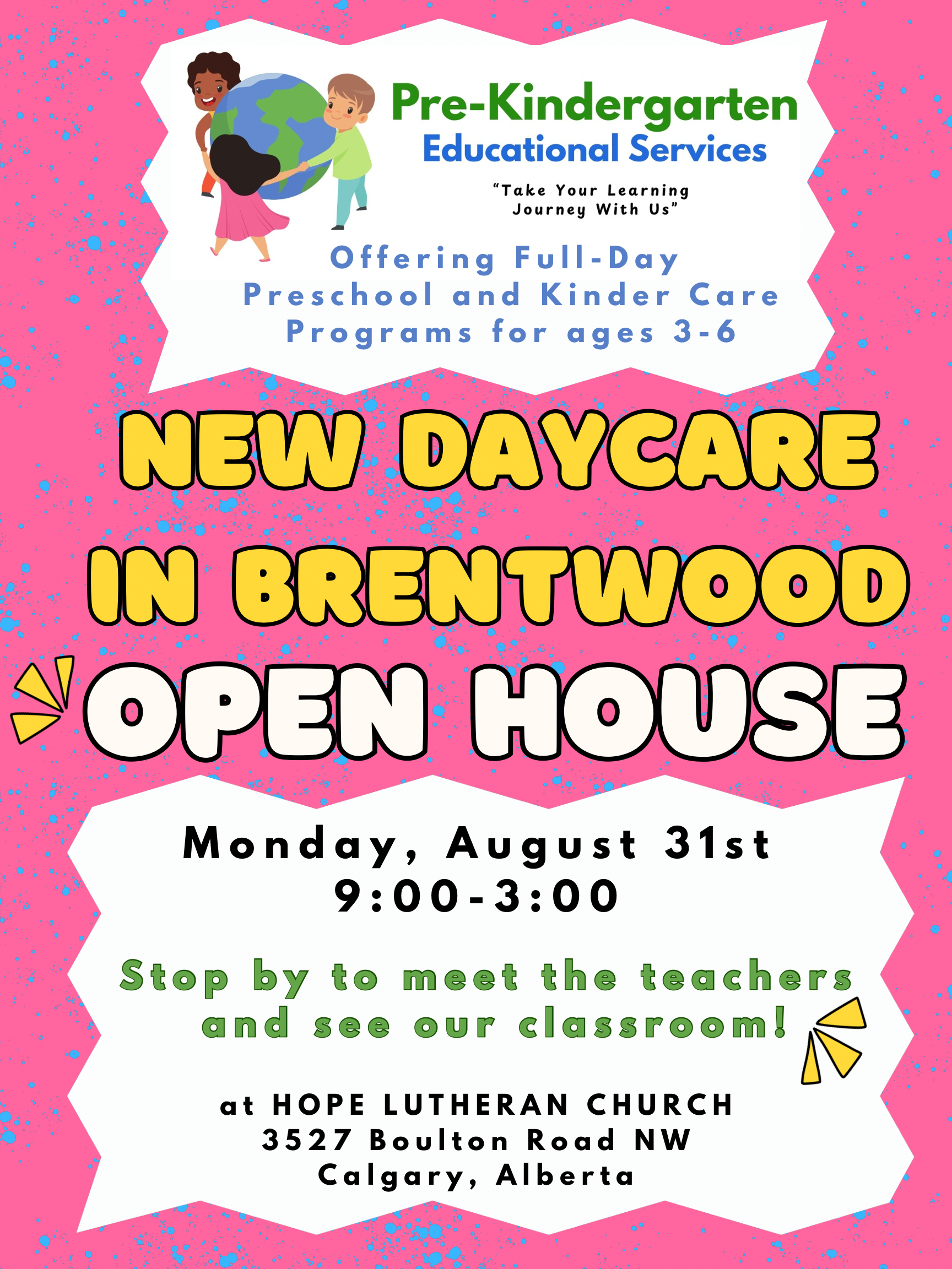ANNOUNCING: New Daycare in Brentwood for Calgary, Alberta! Come to our OPEN HOUSE!