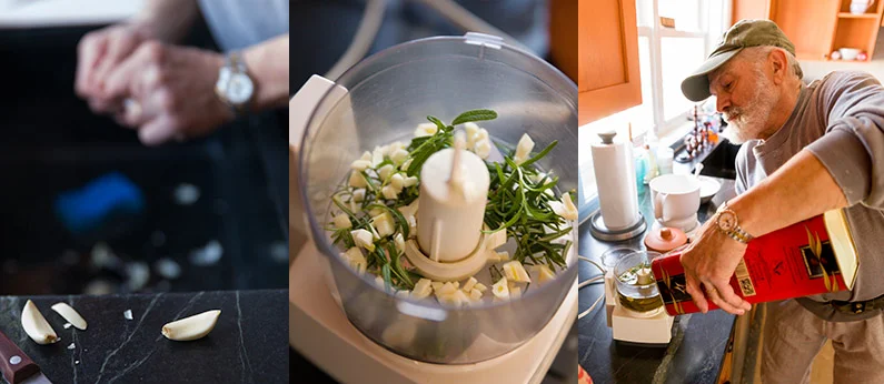Garlic, rosemary, olive oil...