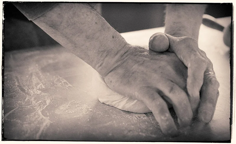 and kneaded