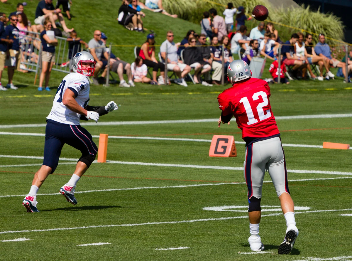 Any time the two of them had a spare minute, Tom Brady and Rob Gronkowski lined up by themselves and executed some pass plays.