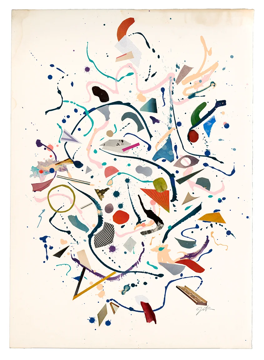 PD&UG - Hospitality (SOLD) // Acrylic and collage on paper // 22" X 30"