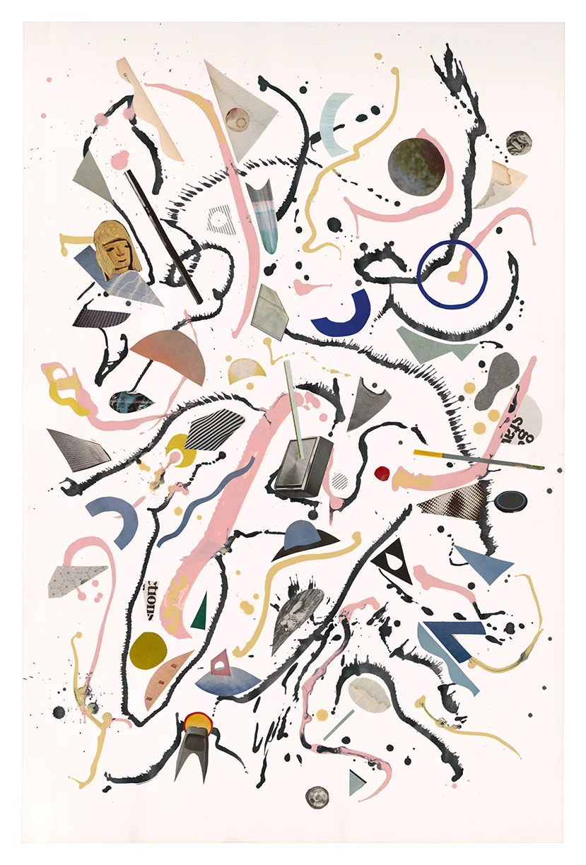 PD&UG - Speaker (SOLD) // Acrylic and collage on paper // 23" X 34"