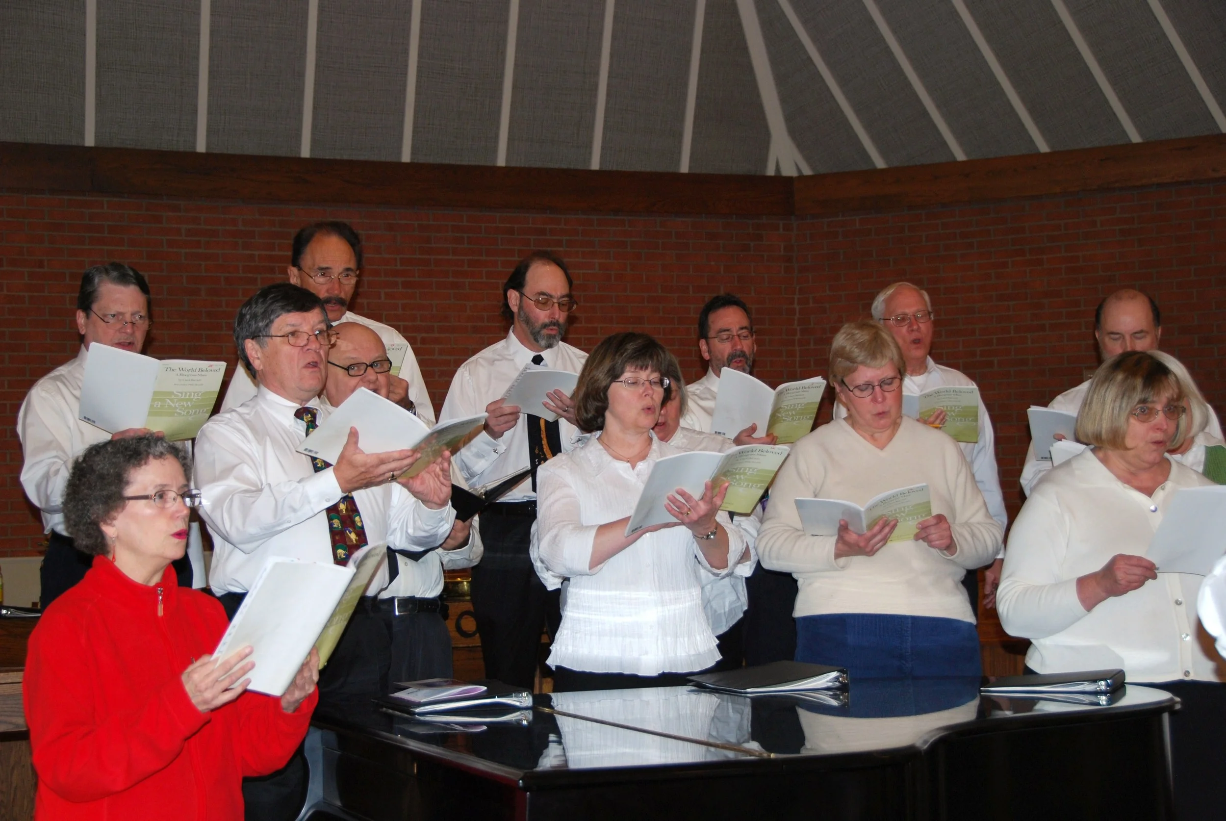  The singers in performance of&nbsp; The World Beloved: A Bluegrass Mass  