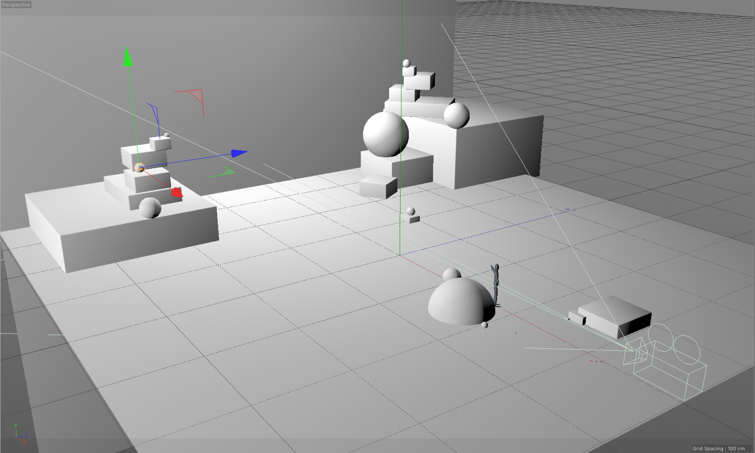 The entire scene created for the project, all the frames we're made from angles and locations within the scene