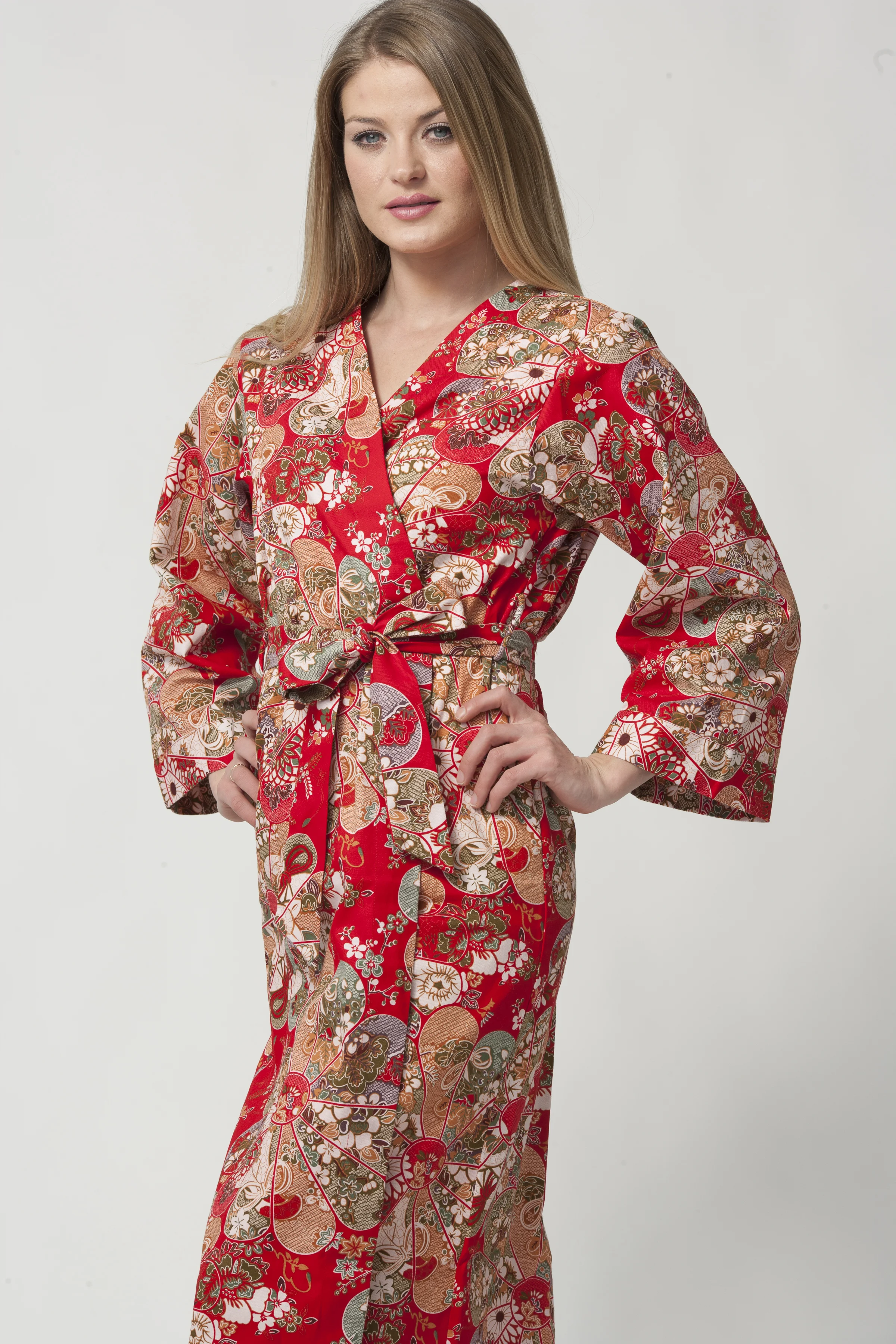 Womens long cotton kimono robe Clearance
