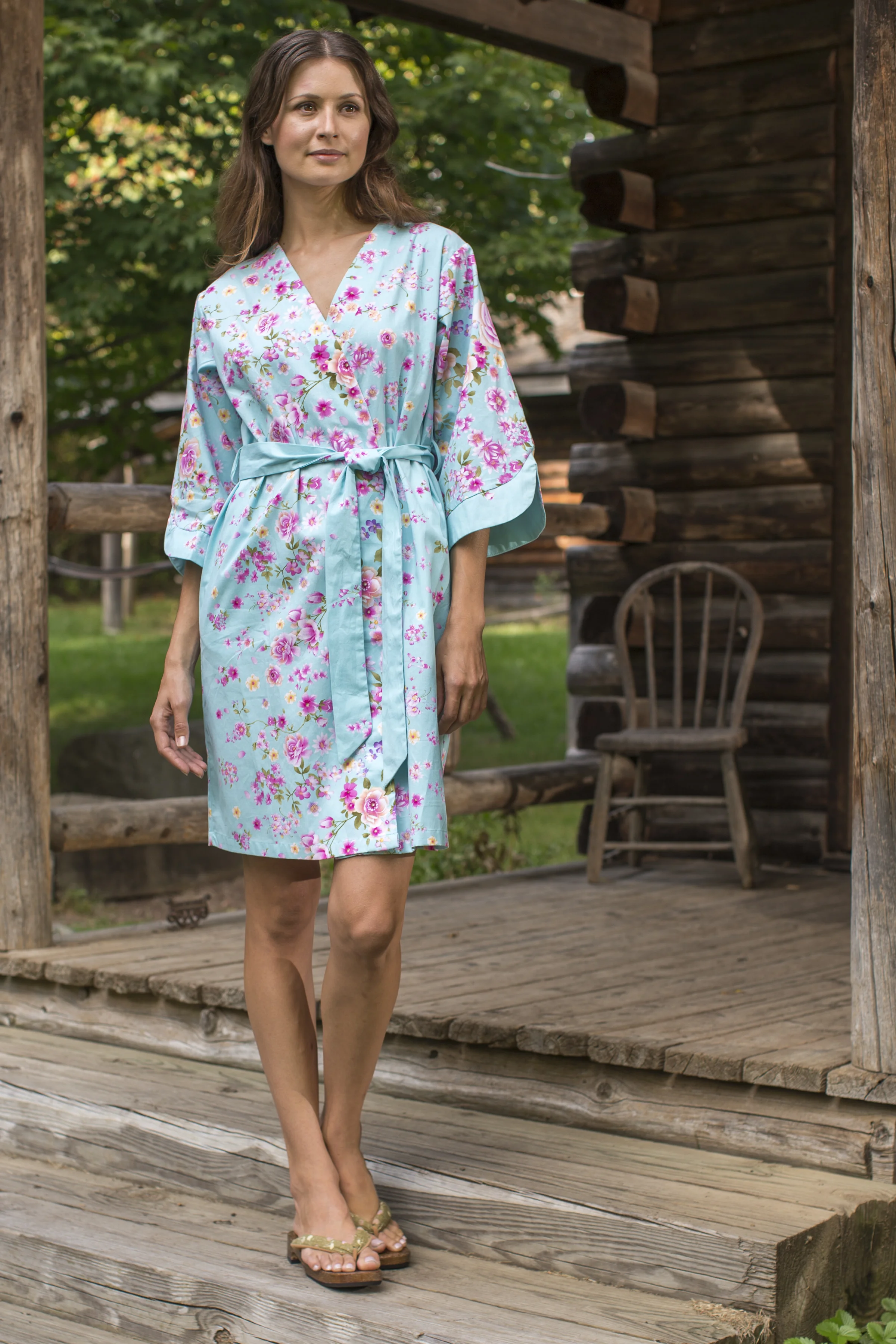 women's cotton bathrobes short