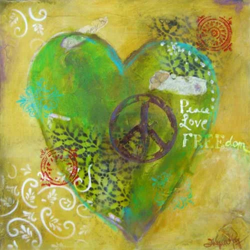 Peace, Love & Freedom // 12" x 12" // SOLD