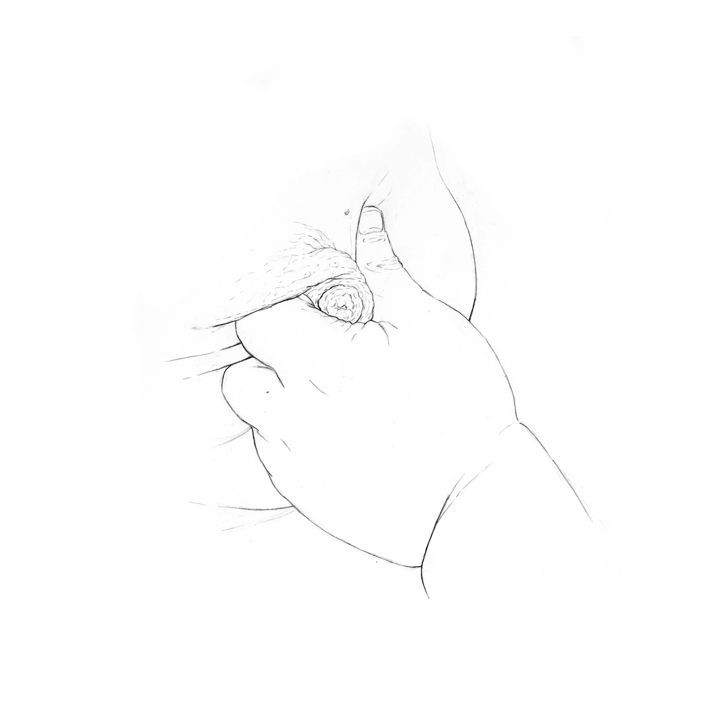 Twiddling, 2022, graphite on Bristol, 14 x 11