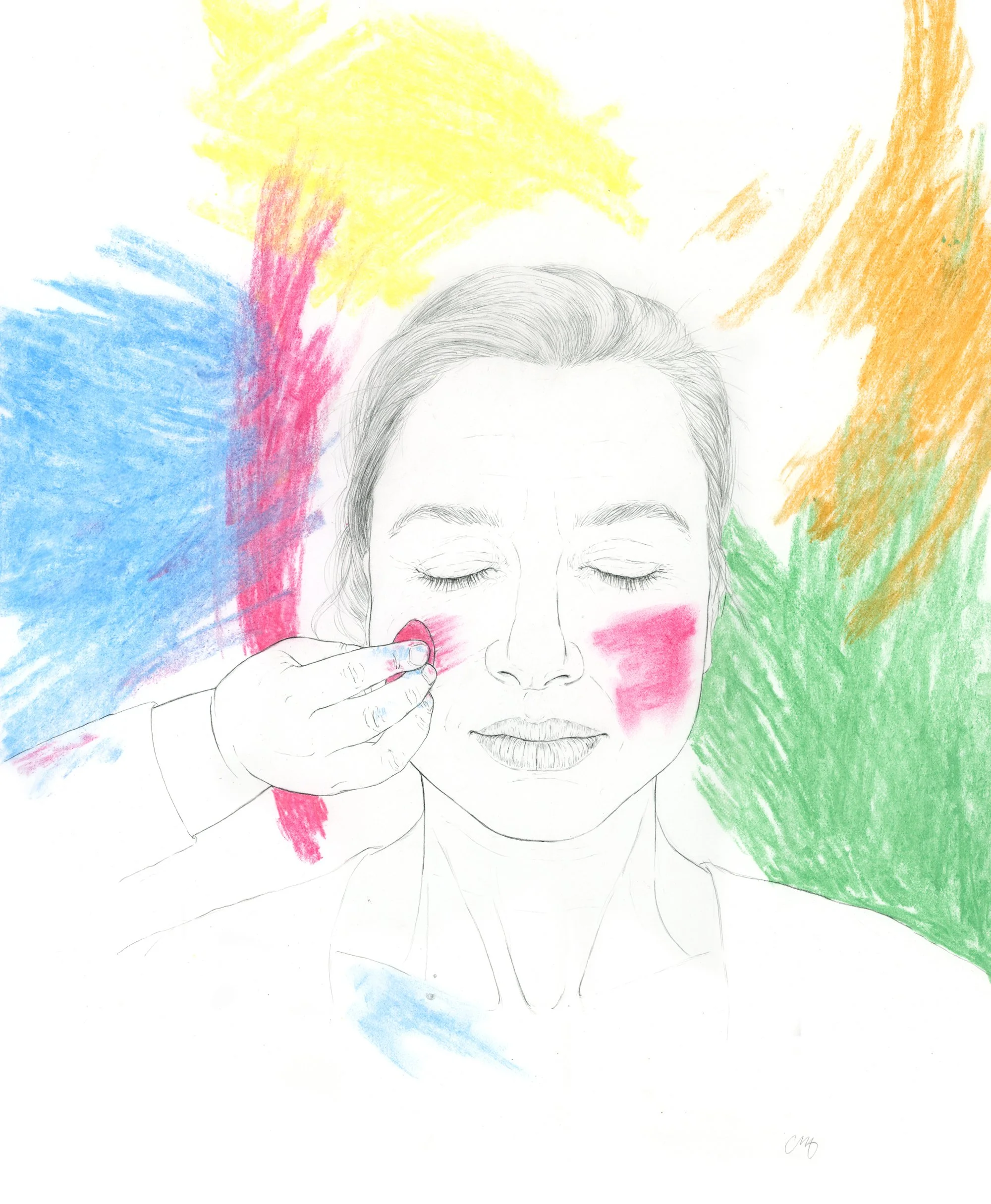 I Am Your Canvas, 2023, graphite and street chalk on Bristol, 17" x 14"