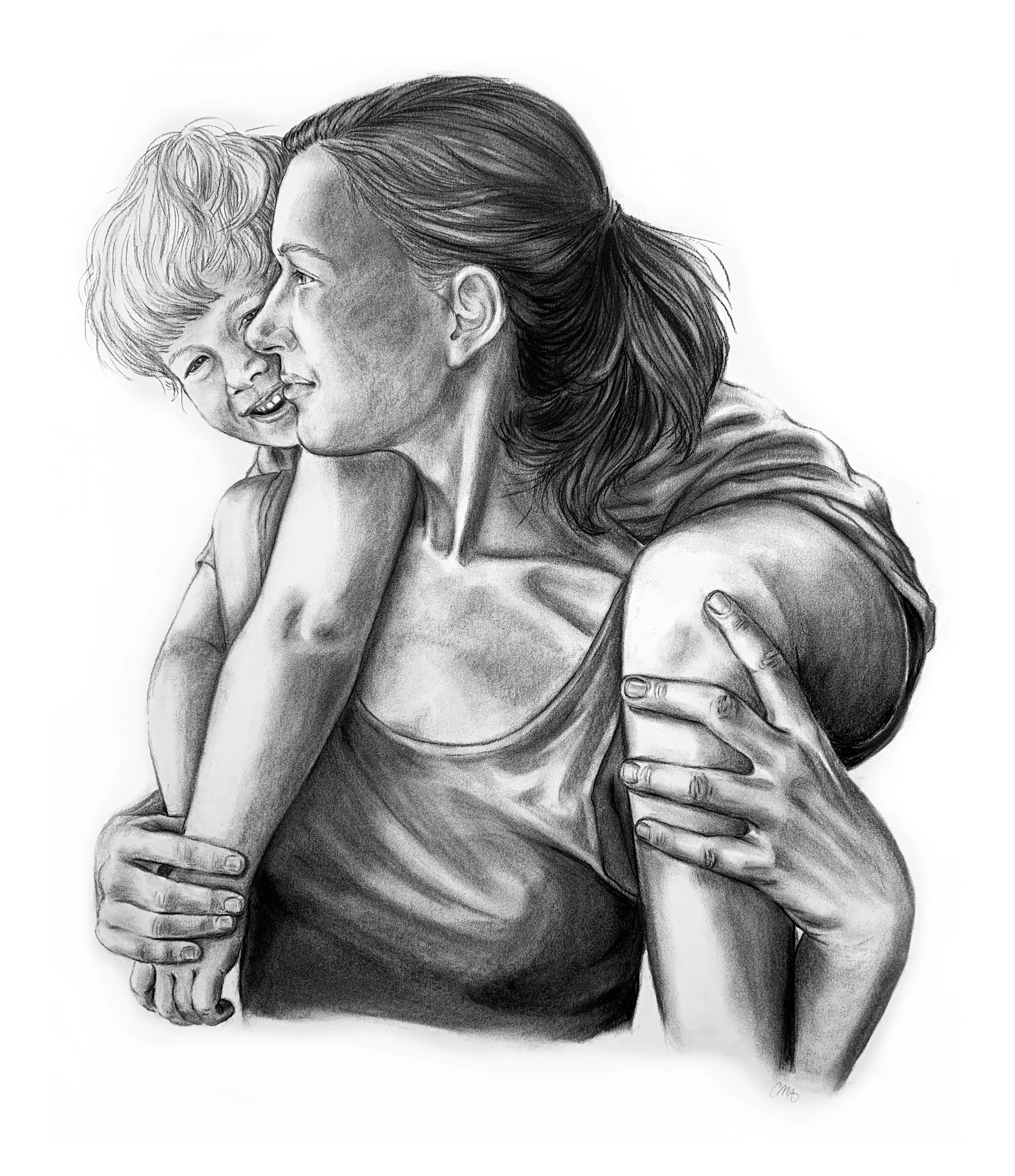 I Am Your Jungle Gym, 2023, charcoal on Strathmore paper