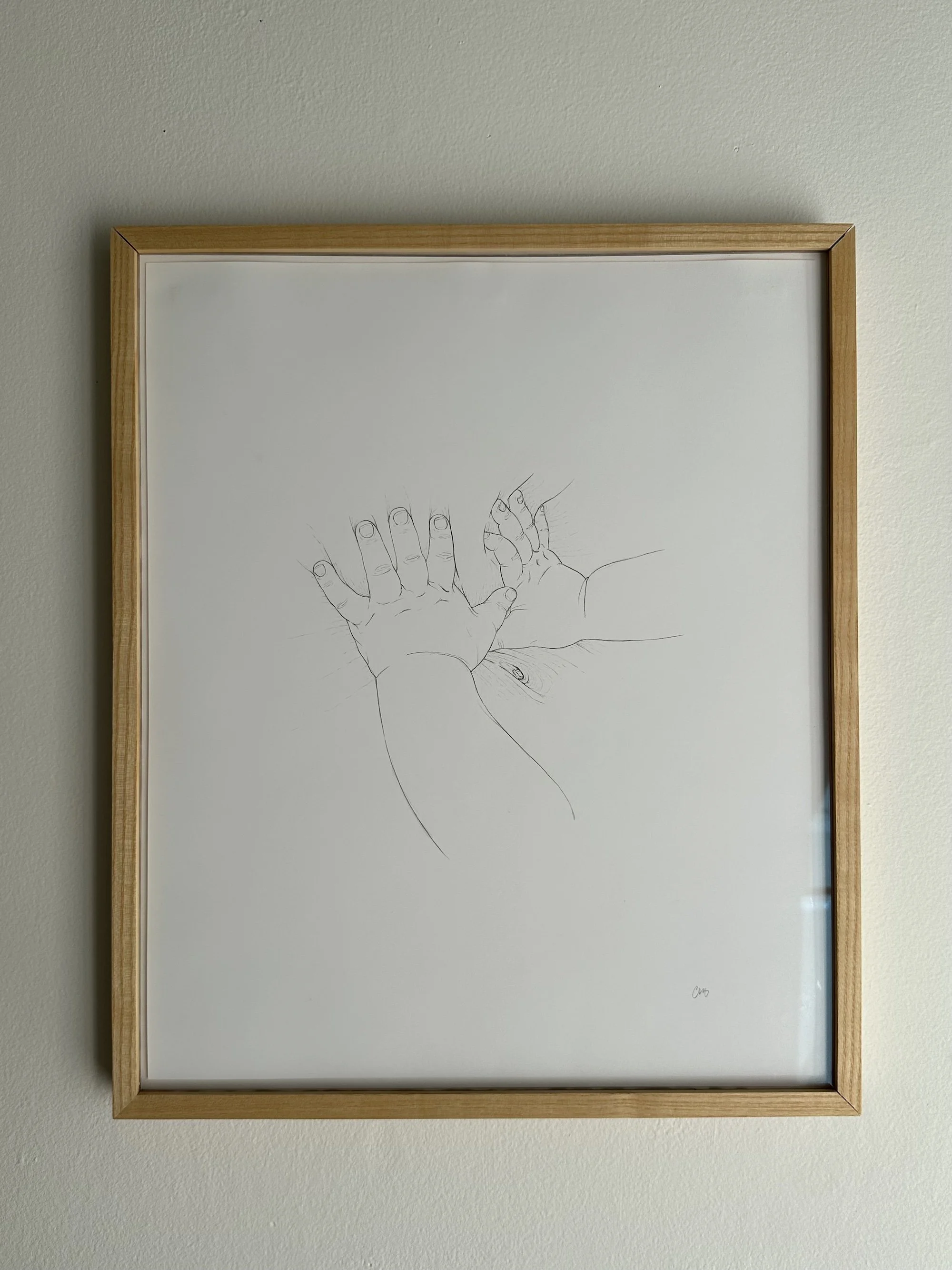 Mama belly, 2022, graphite on Bristol, 15.25in x 18.25in, framed and signed, $650 SOLD