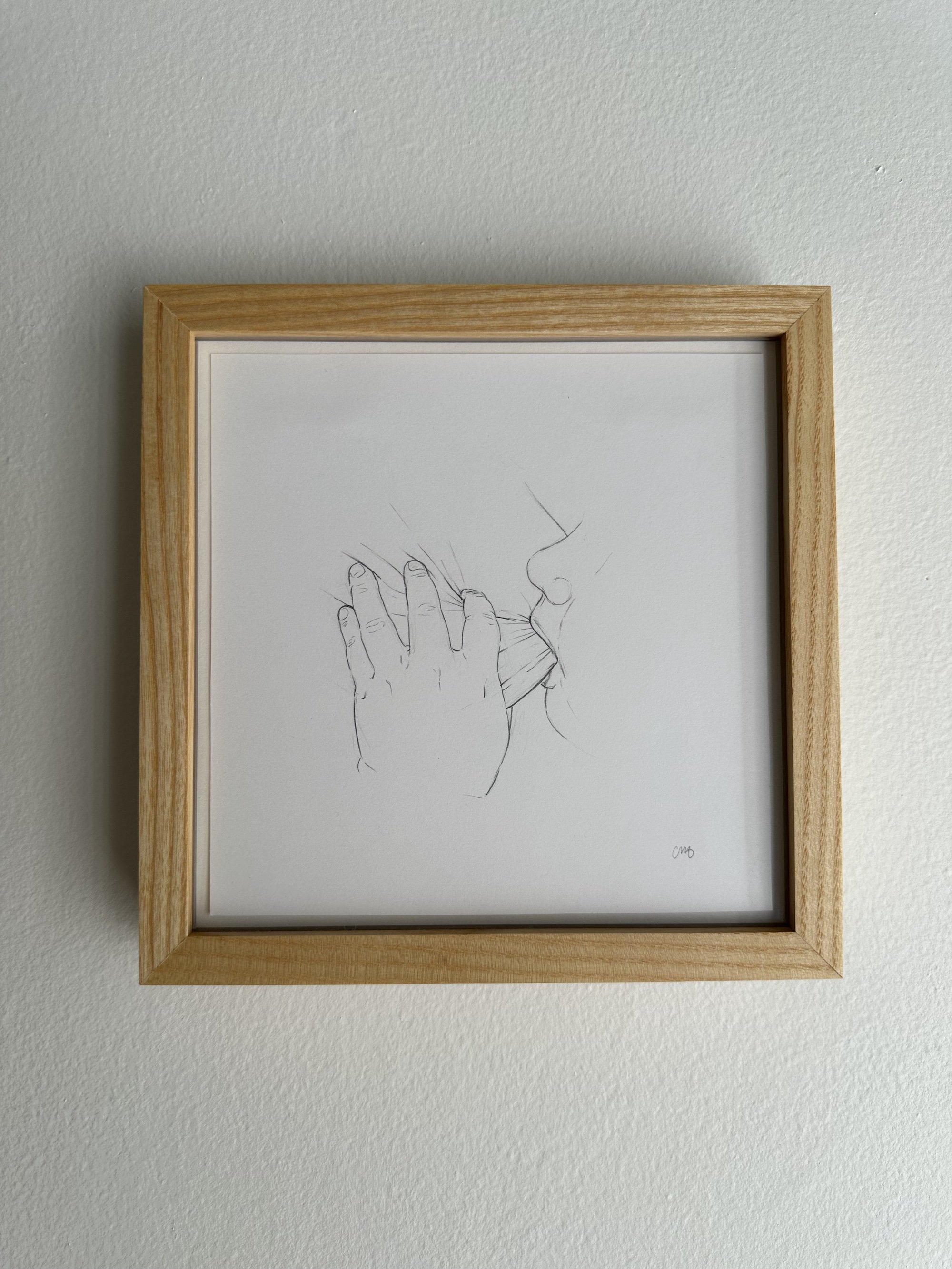 Stretch, 2021, graphite on Bristol, 7.25in x 7.25in, framed and signed, $200 SOLD
