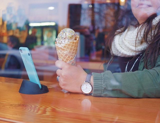 It takes approximately 50 licks to finish a cone and a Stump Stand to prop up your phone !! Treat yourself this #nationalicecreamday 🍦