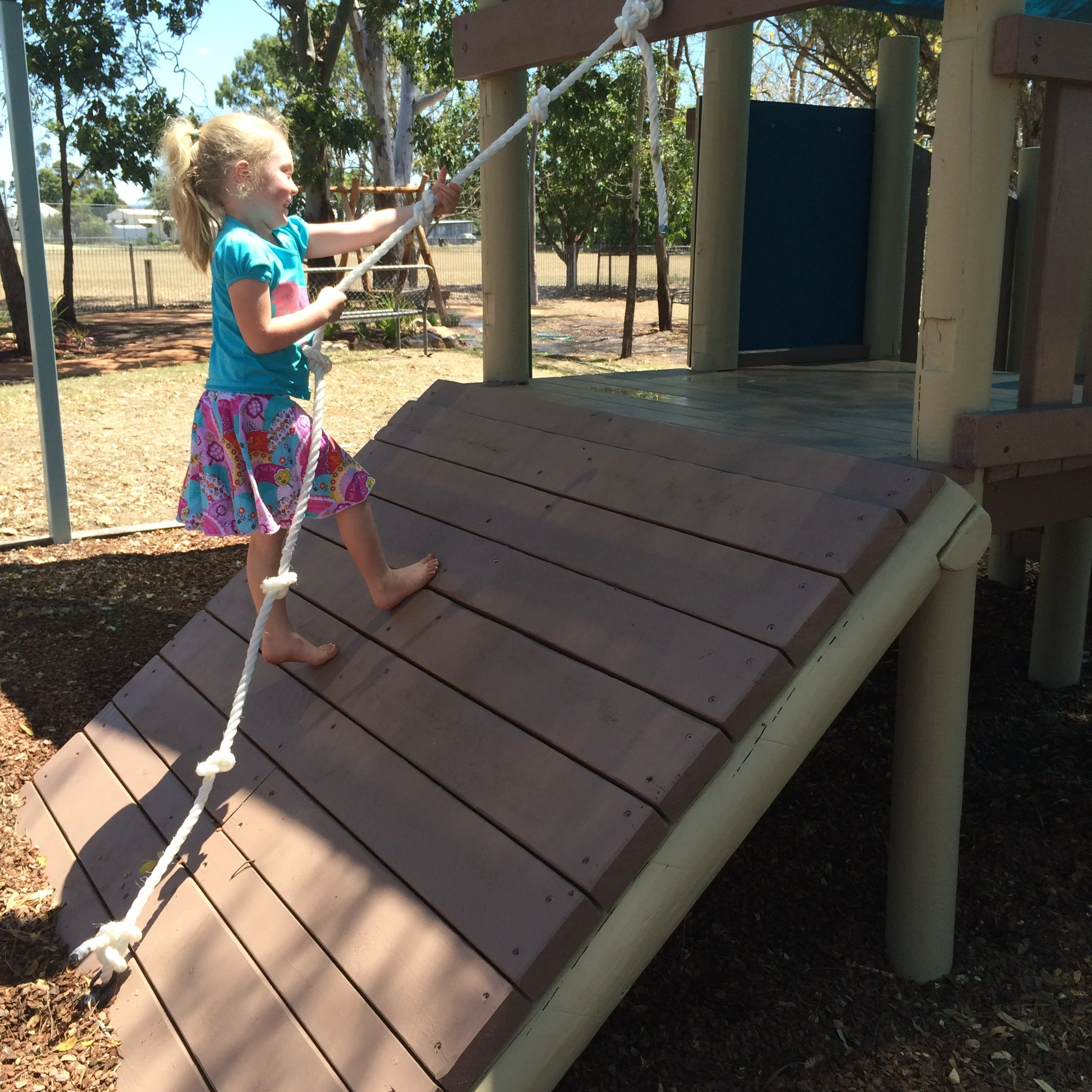 Mackenzie gives the new climb ramp a workout.