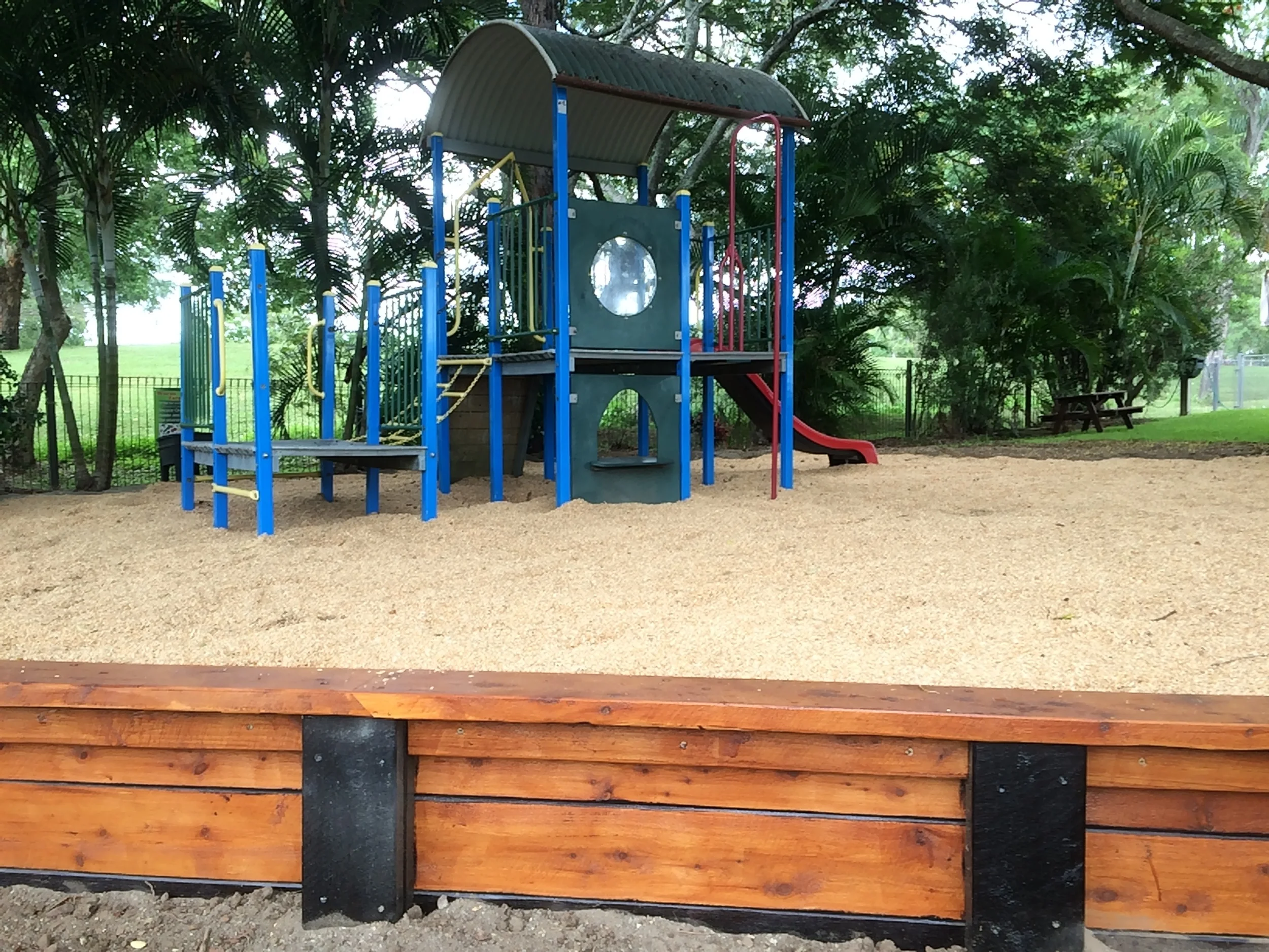  We built a retaining wall on an earlier stage and this is the space before we start to build the train.