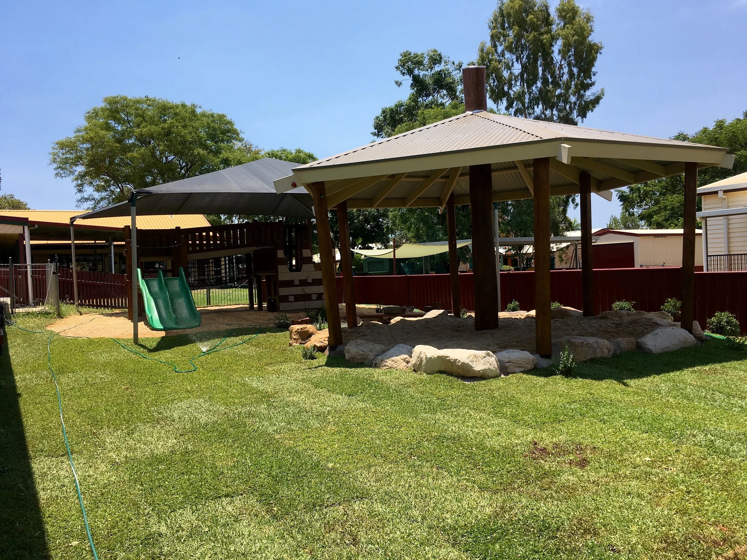 Big shade, new planting and lots of challenge on the fort. Heaps of fun.