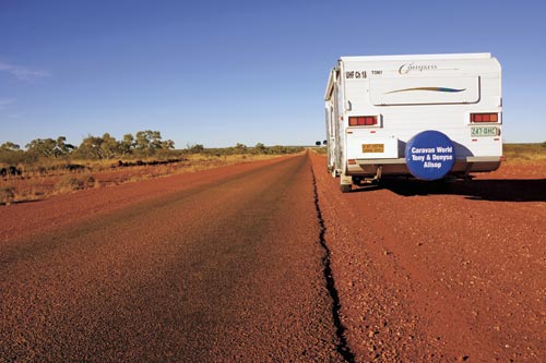 This is a pic of the road we are about to undertake. yee har! Not our caravan we are going in with a 3 convoy of utes...