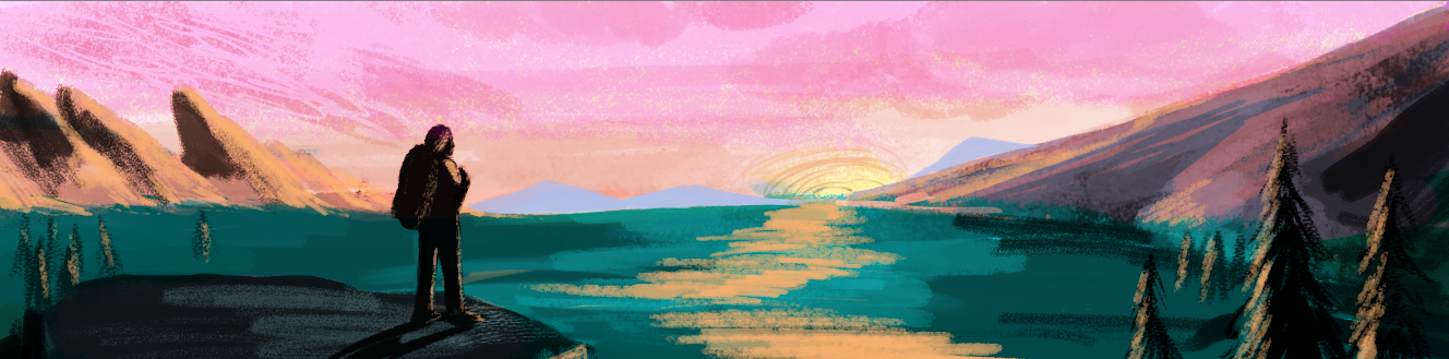 Color study- using multiply layers and an overlay layer in the sky. I worked on top of the black and white comp to keep it simple.