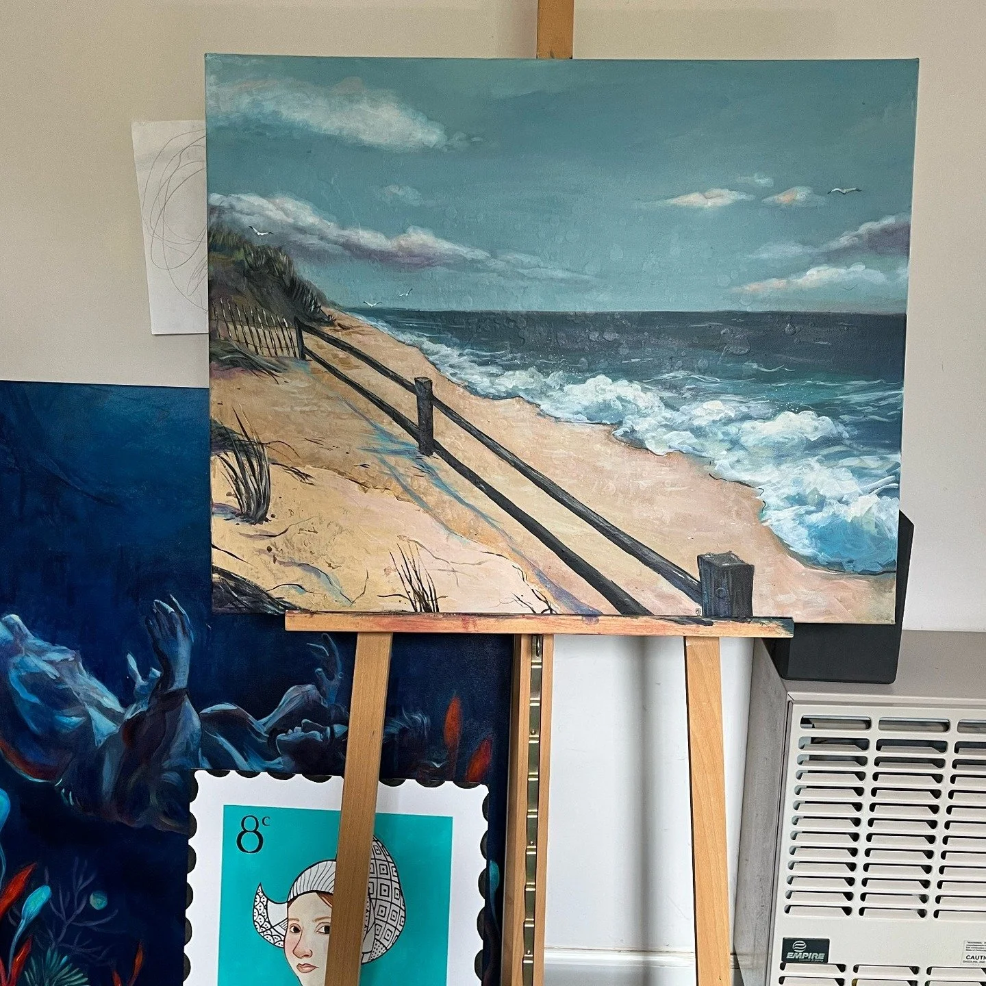 A sweet commission for a sweet couple who have known me since I was 12. I am *honored* they asked me to make a beach scene for their home. Love you Renee and Dave!

#norcalbeach #saltandsand #coastalpainting #saltyair #makingartwithlove #commissioned
