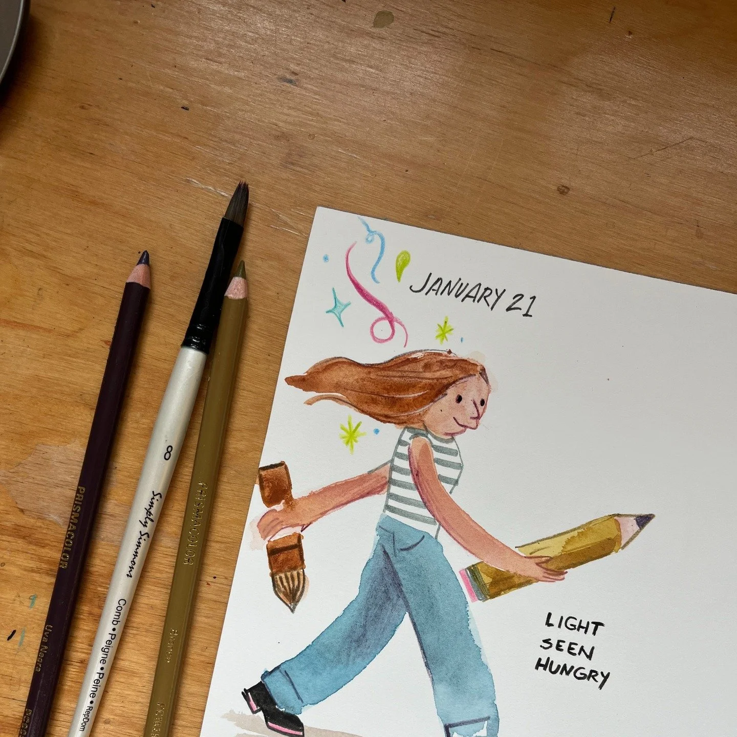 Feeling stuck creatively? Wanting to slow down a little this January? Me too. I haven't been painting as much lately, and drawing mostly on the ipad, so I'm doing a little project- 30 days of self portraits. If I have time, I'll draw myself in detail