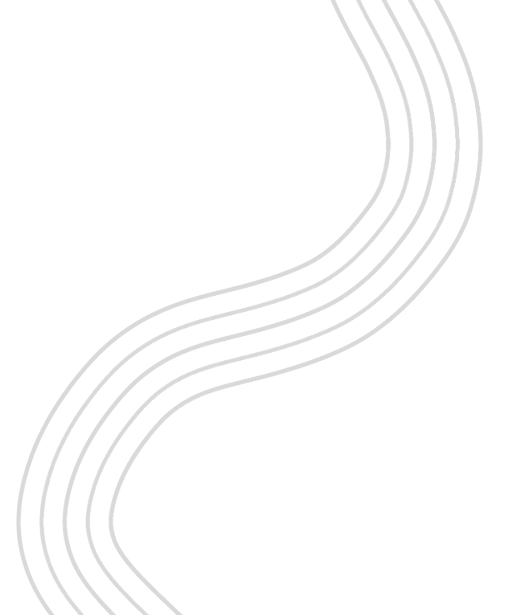 Minimalist abstract design with wavy white lines on a black background.