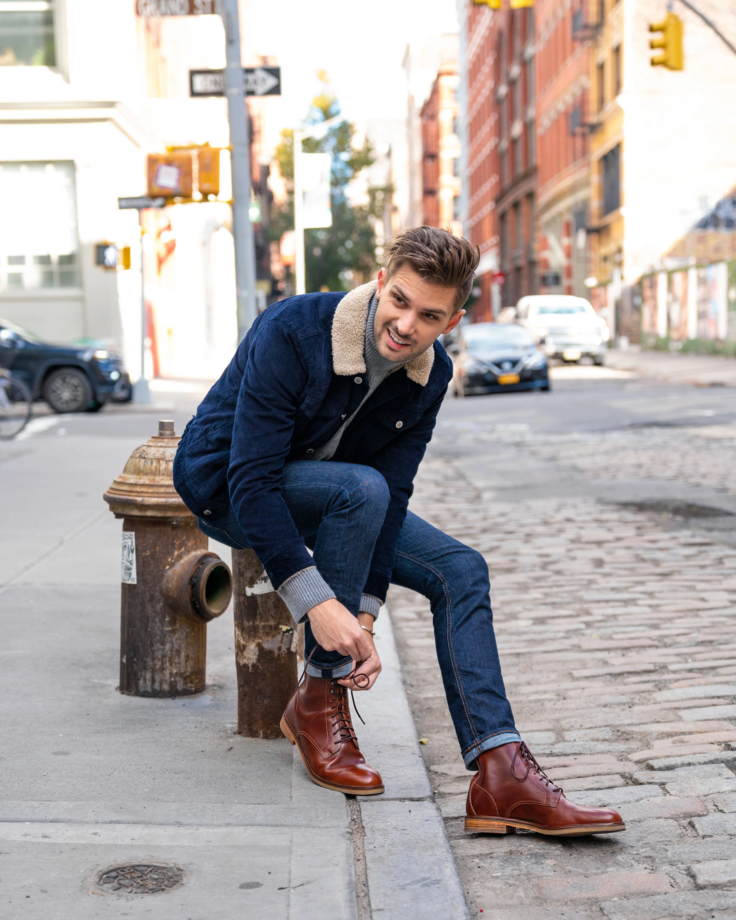 Wingtip boots outfit hotsell