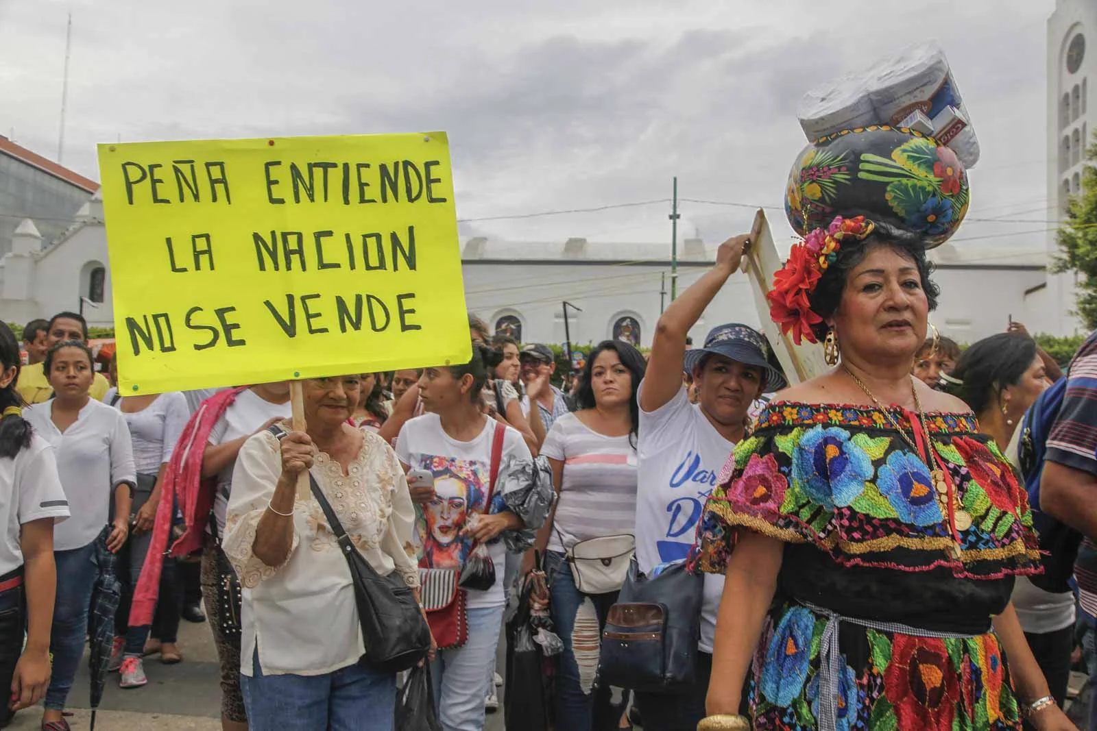 Marcha del pueblo de Chiapa de Corzo en apoyo al movimiento magisterial. 