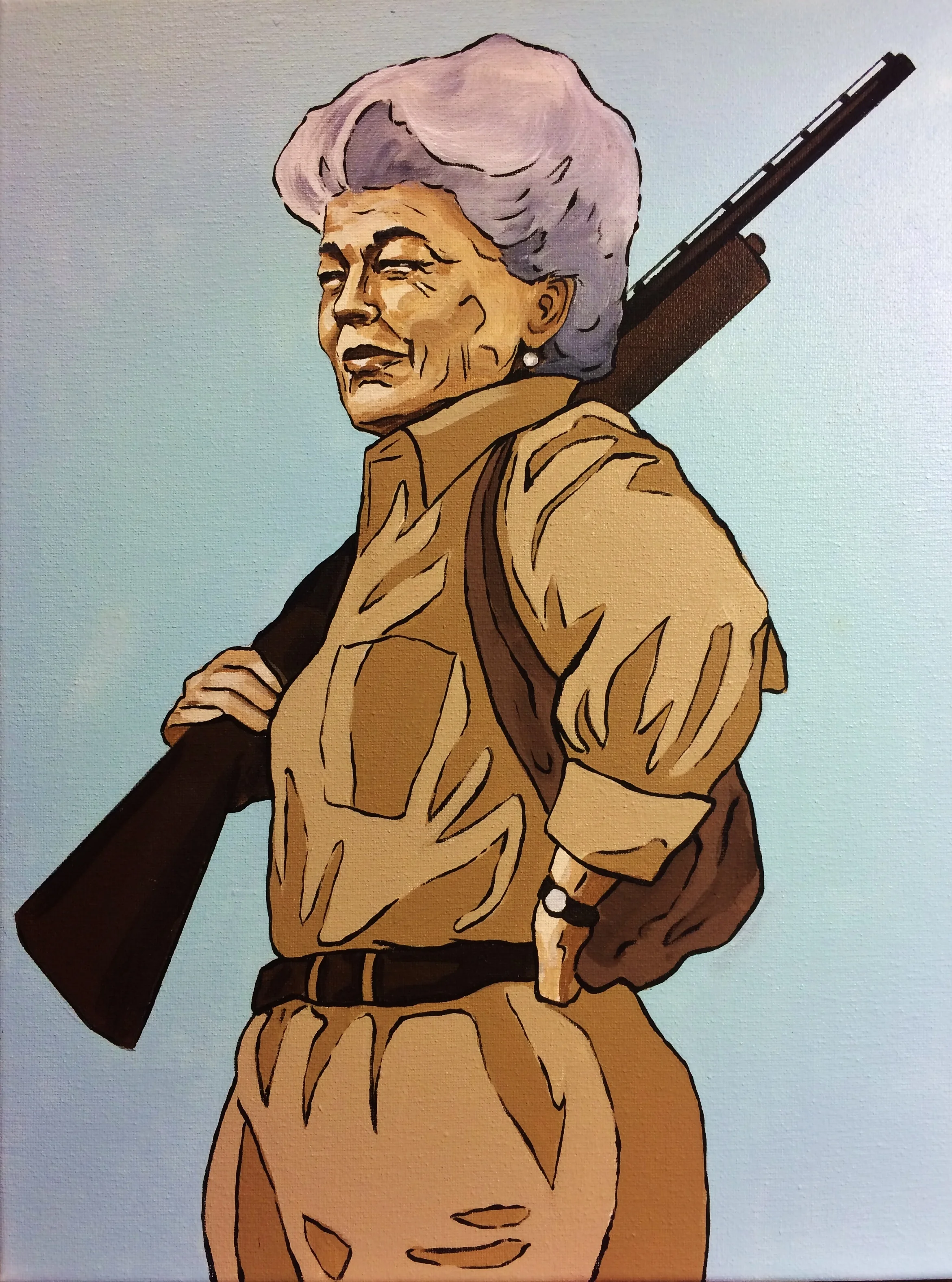 Ann Richards w Gun - Print