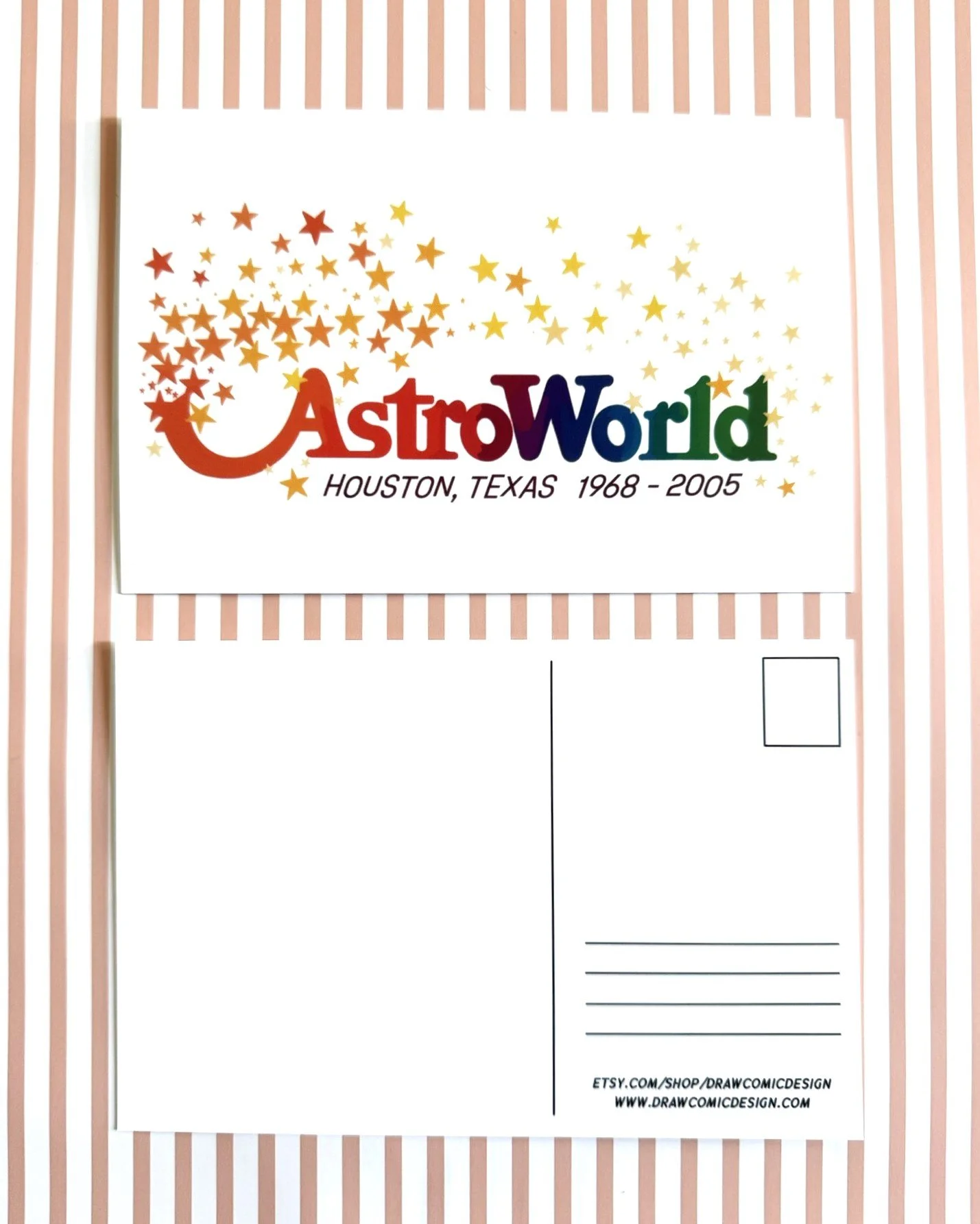 Astroworld Opening and Closing Date Premium Postcards