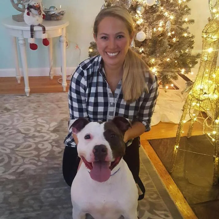 Domino and his mom practicing good behavior in front of the Christmas tree!