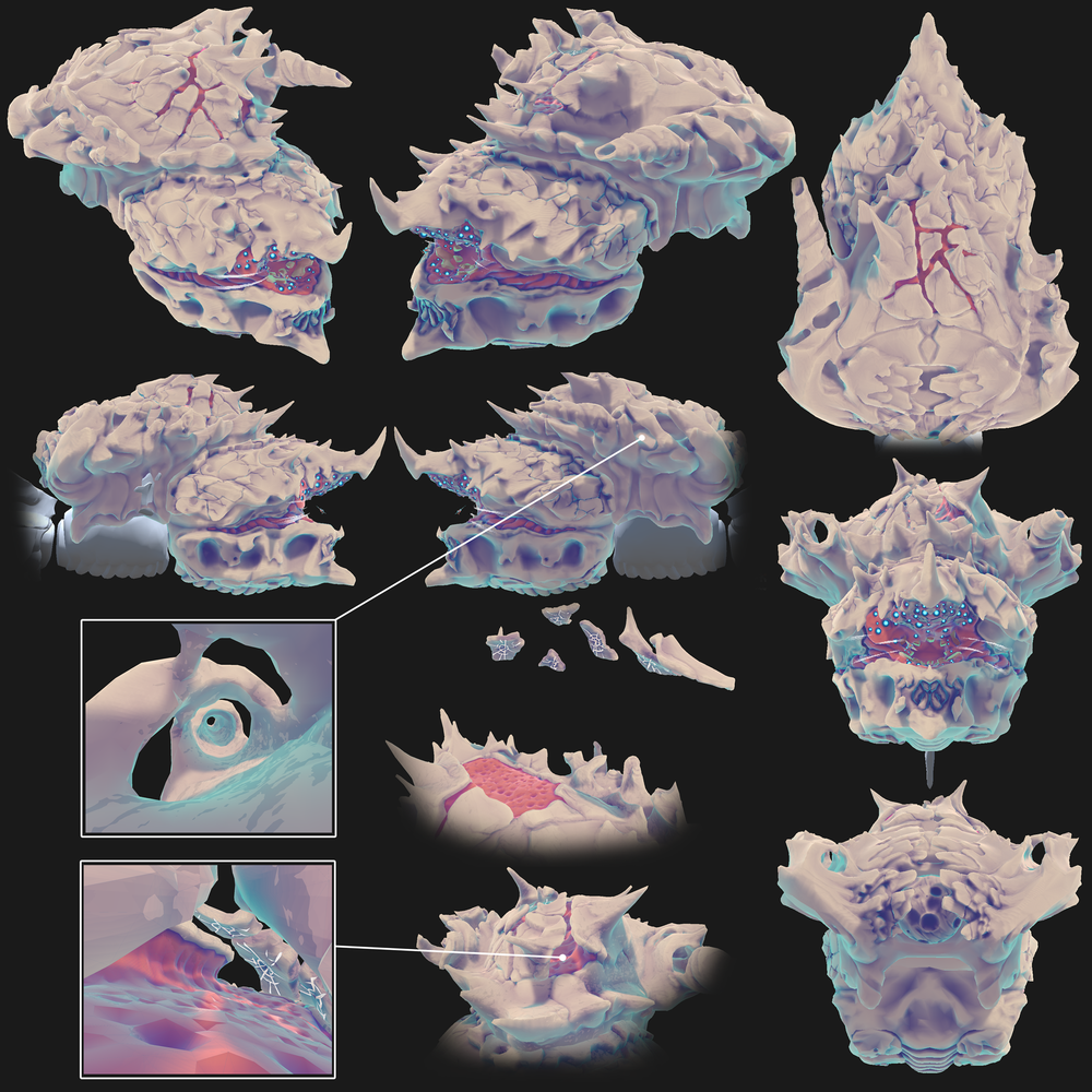 Exterior elements of the Leviathan. 3D model and shaders by Steve Zapata. Click to enlarge.