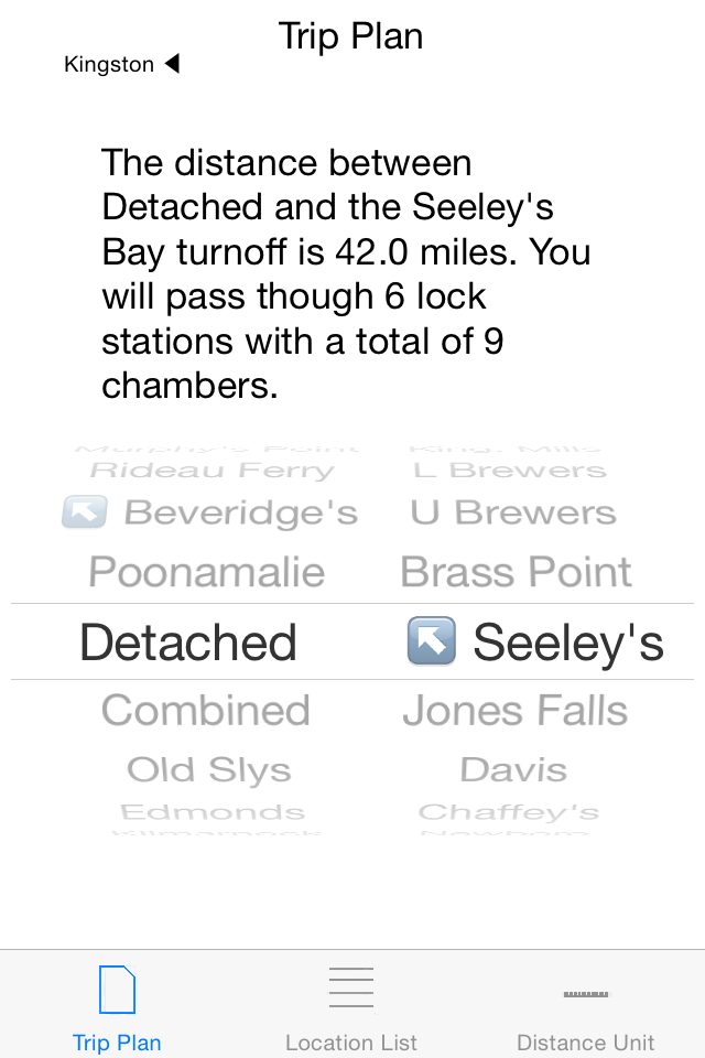 Select the your start and destination locations, check the travel distance and the amount of locking required.