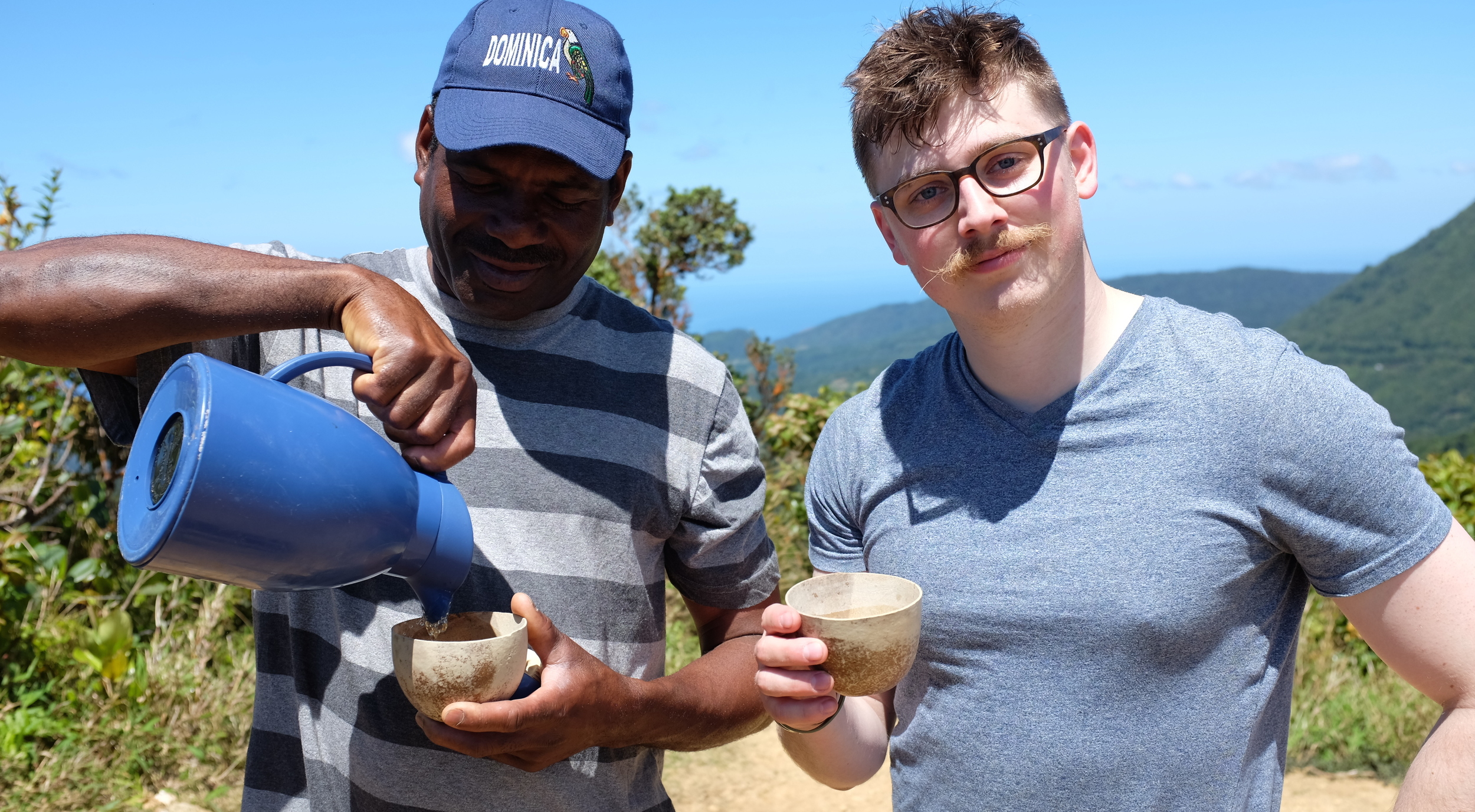 Michel Bruno, our trail guide, or as Josh dubbed him "Trail Master" brought homemade lemongrass sweet tea up on the hike. Never has warm tea been so sweet and refreshing.