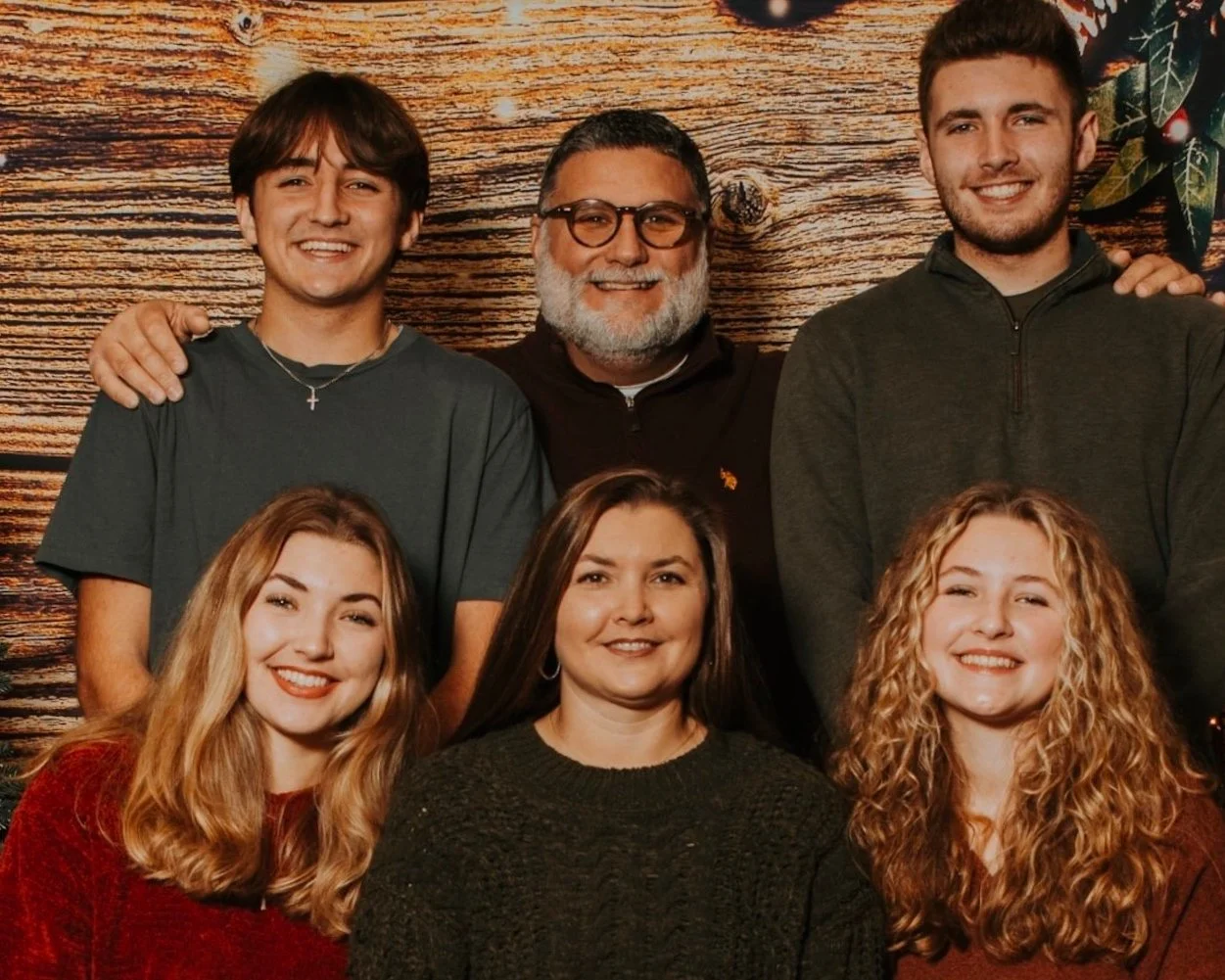 Family picture of Pastor Jason Sheffstall with his wife and four children