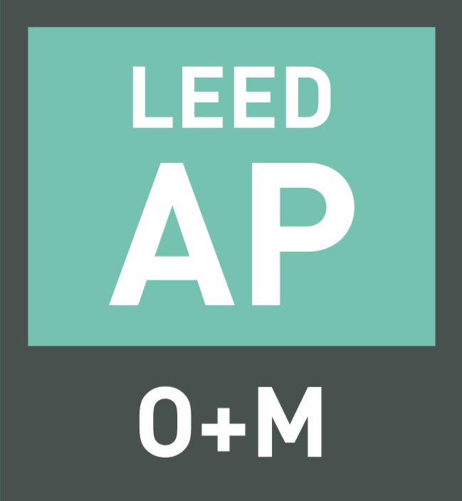 LEED AP O+M certification logo.