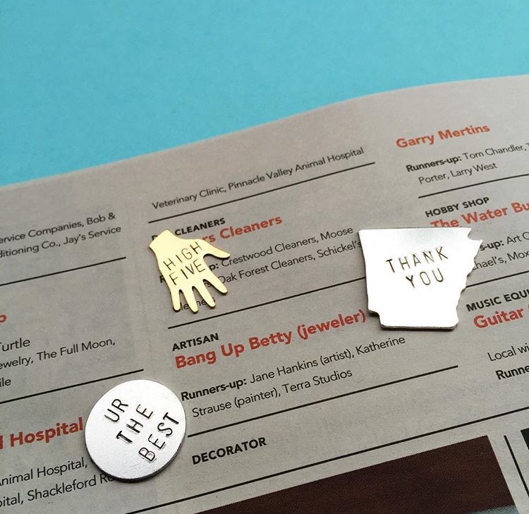 Thank you for voting Bang-Up Betty best handmade jewelry in Arkansas!