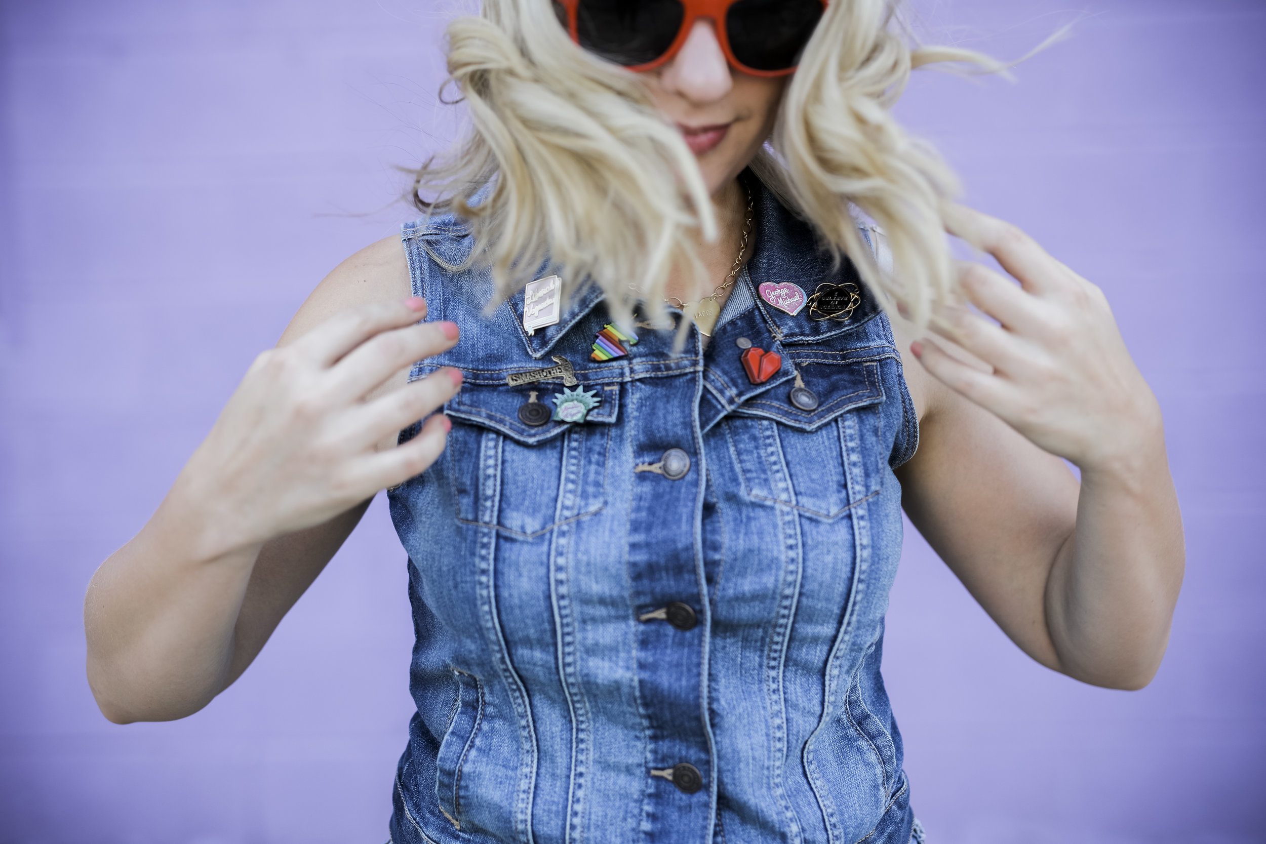 Keesha gone wild in all the Bang-Up Betty lapel pins